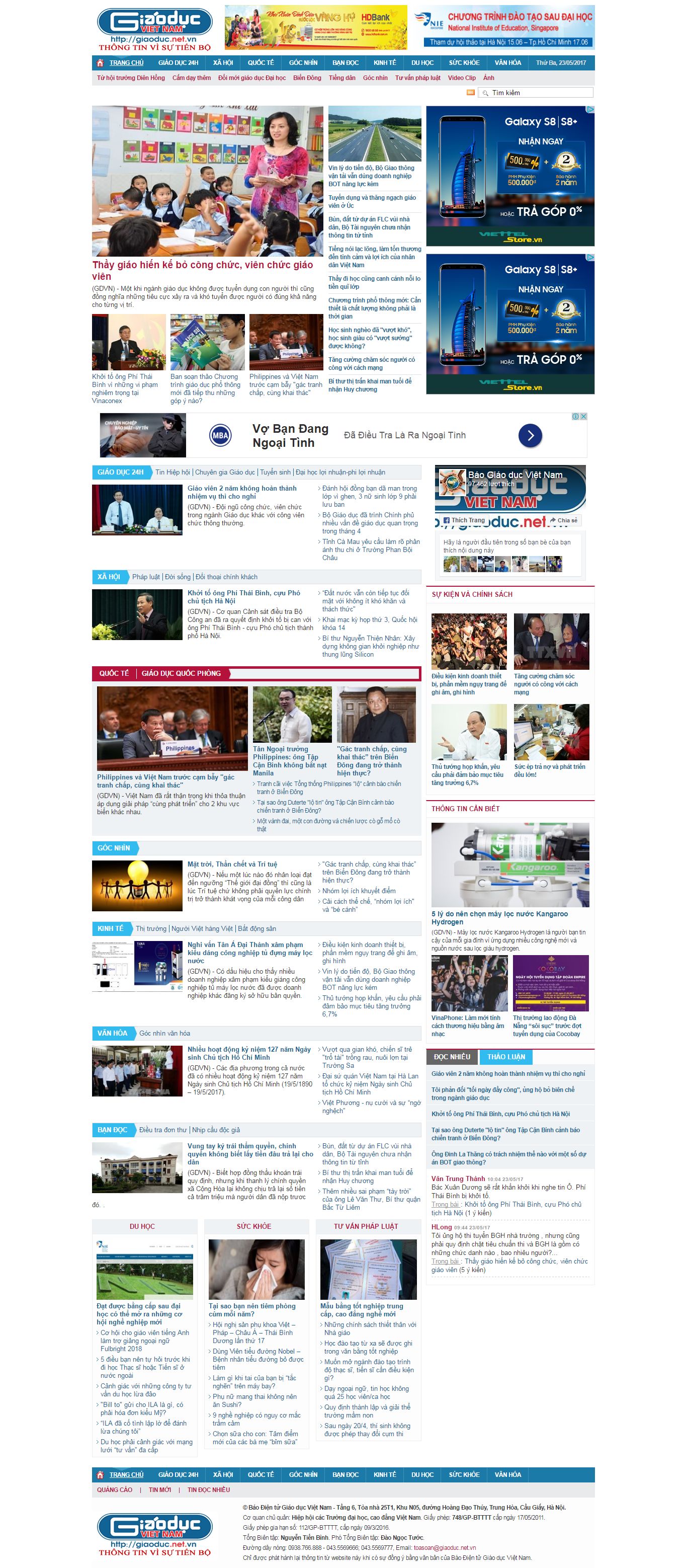 Thiết kế Web giáo dục trường học giaoduc.net.vn