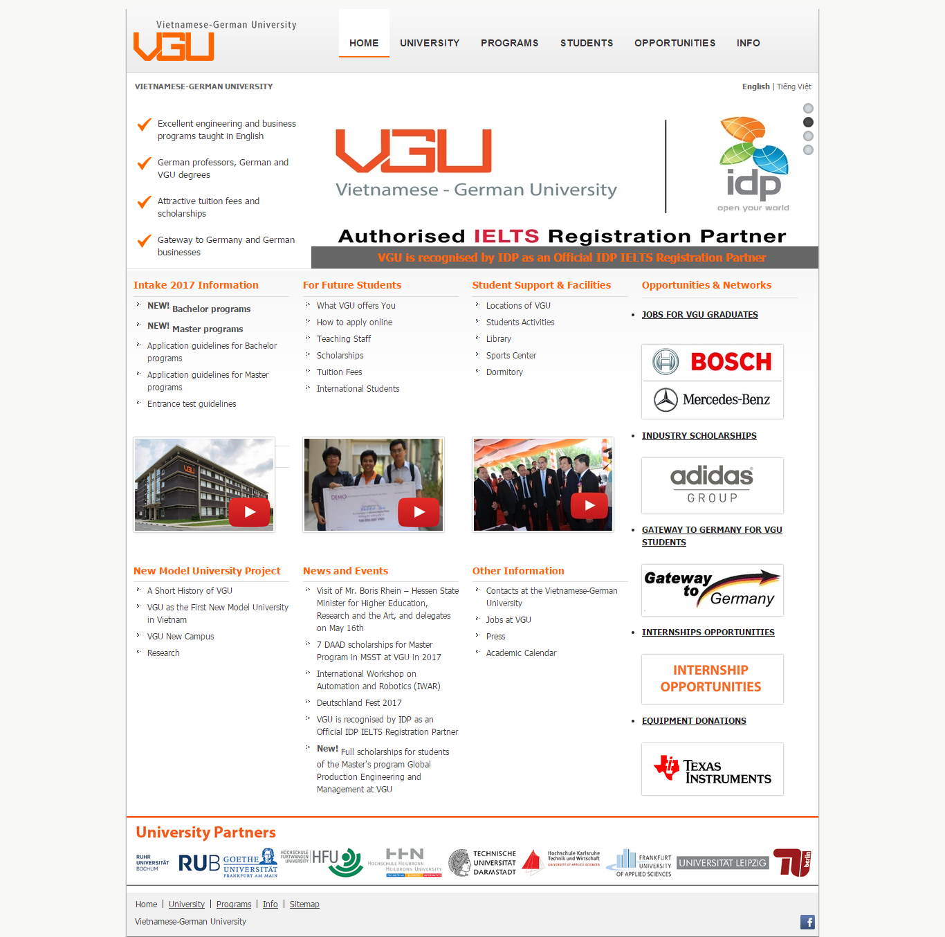 Thiết kế Web giáo dục trường học vgu.edu.vn