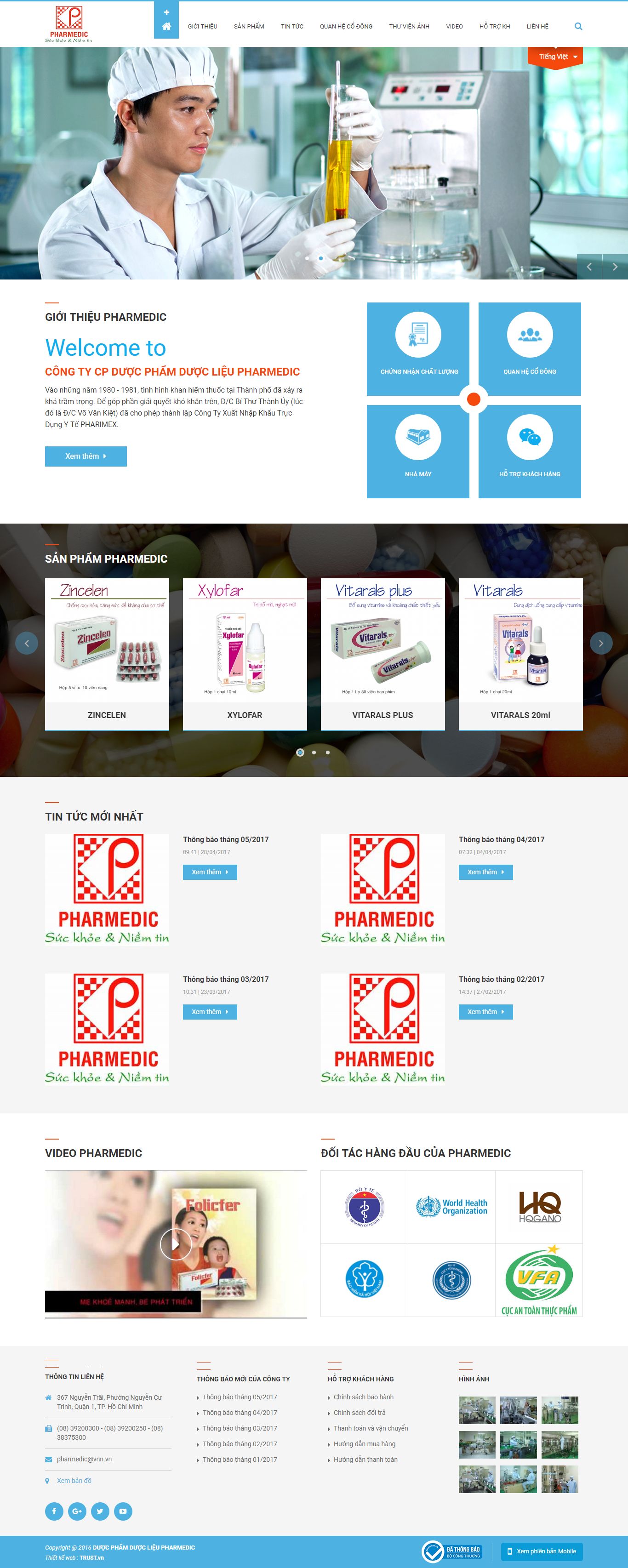 Thiết kế Web dược phẩm y tế pharmedic.com.vn