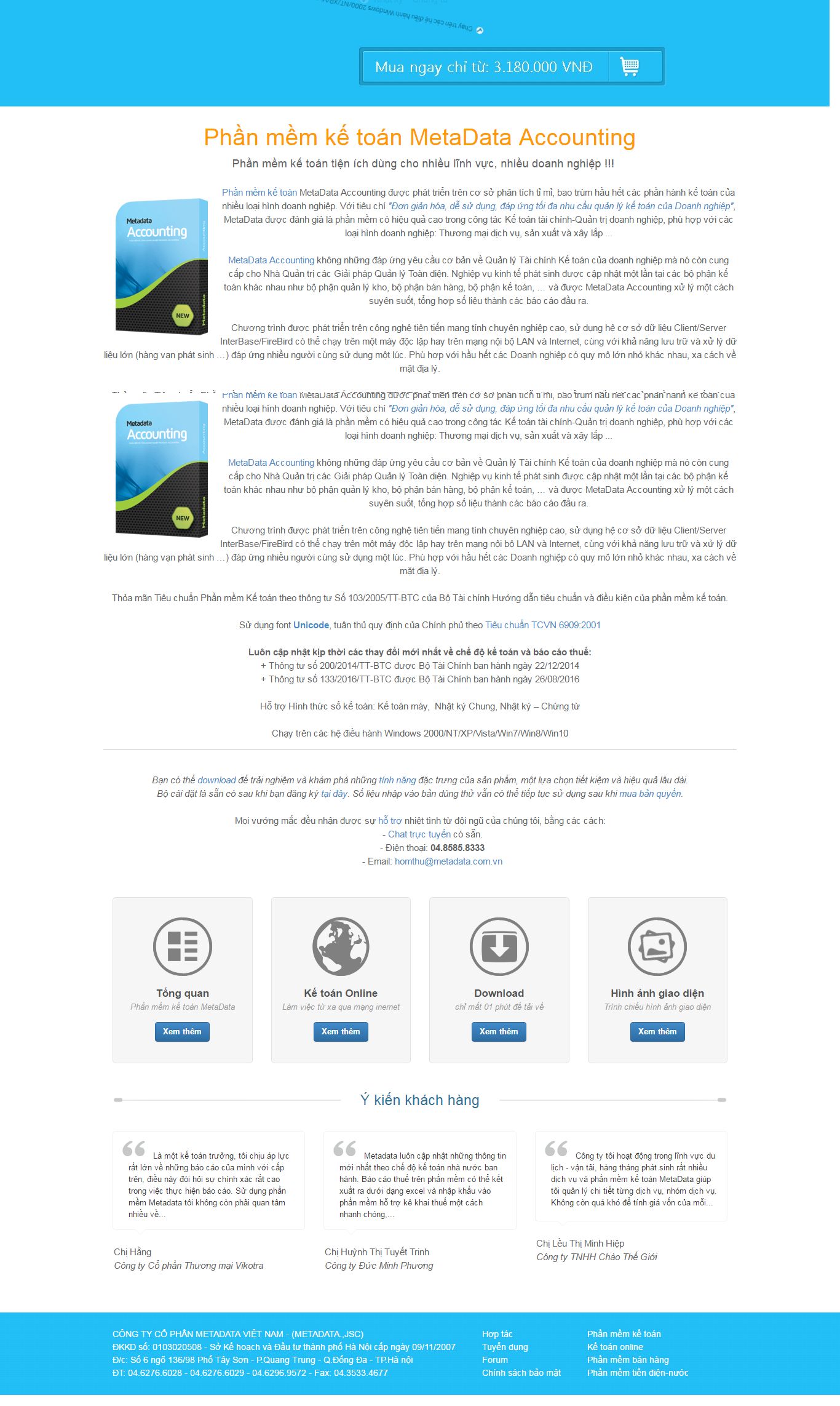 Thiết kế Web kế toán tư vấn luật metadata.com.vn