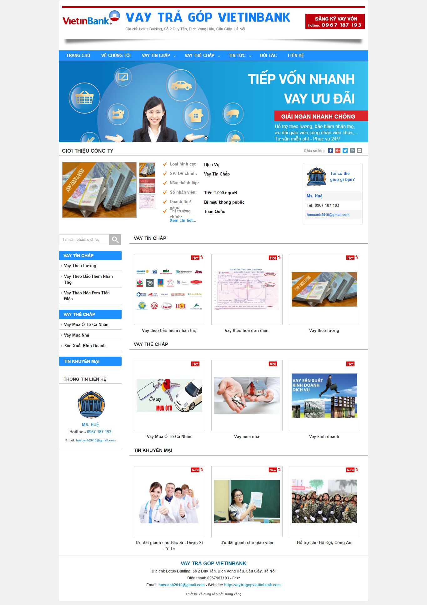 Thiết kế Web tài chính cho vay vaytragopviettinbank.com