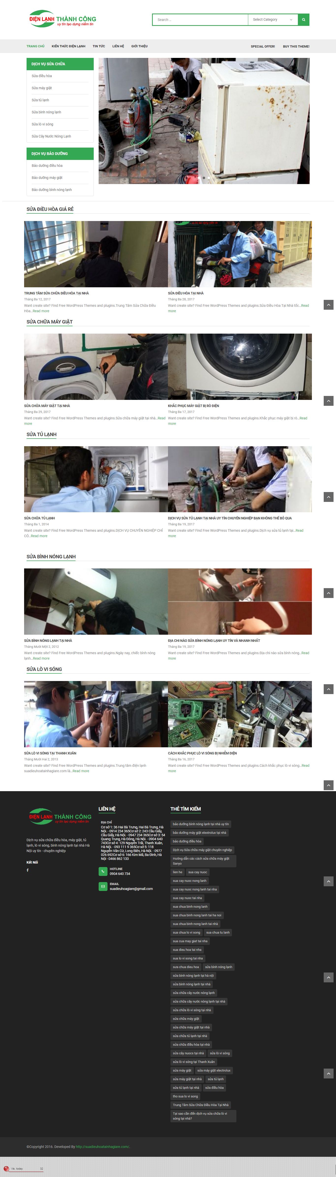 Thiết kế Web điện tử Điện lạnh suadieuhoatainhagiare.com