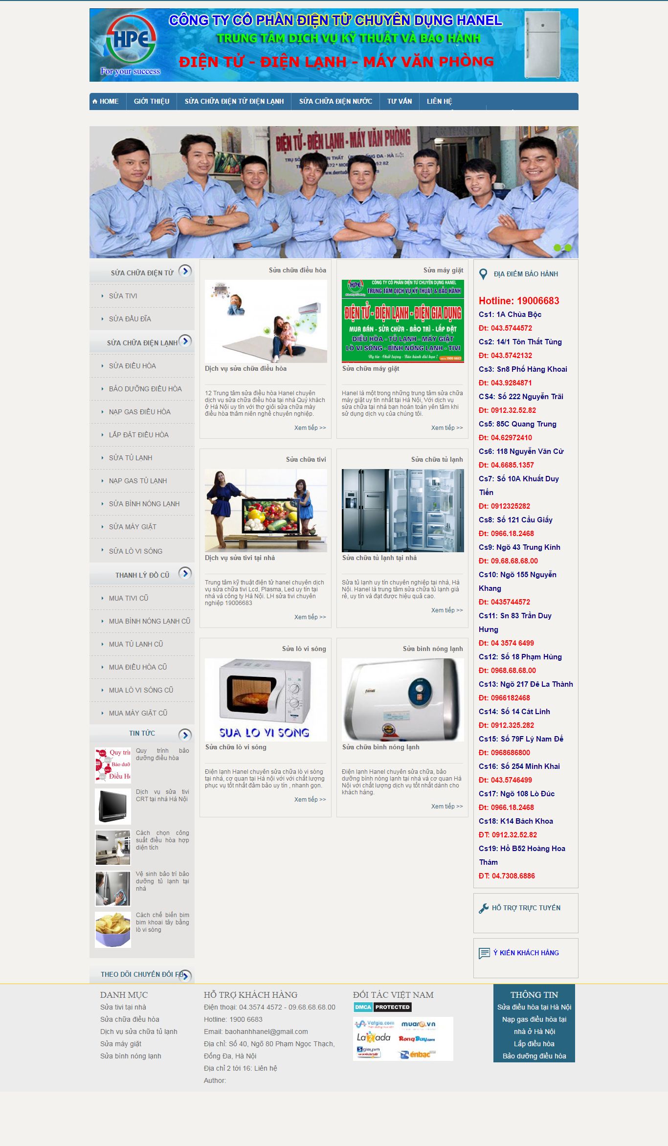 Thiết kế Web điện tử Điện lạnh dientudienlanhhanel.com