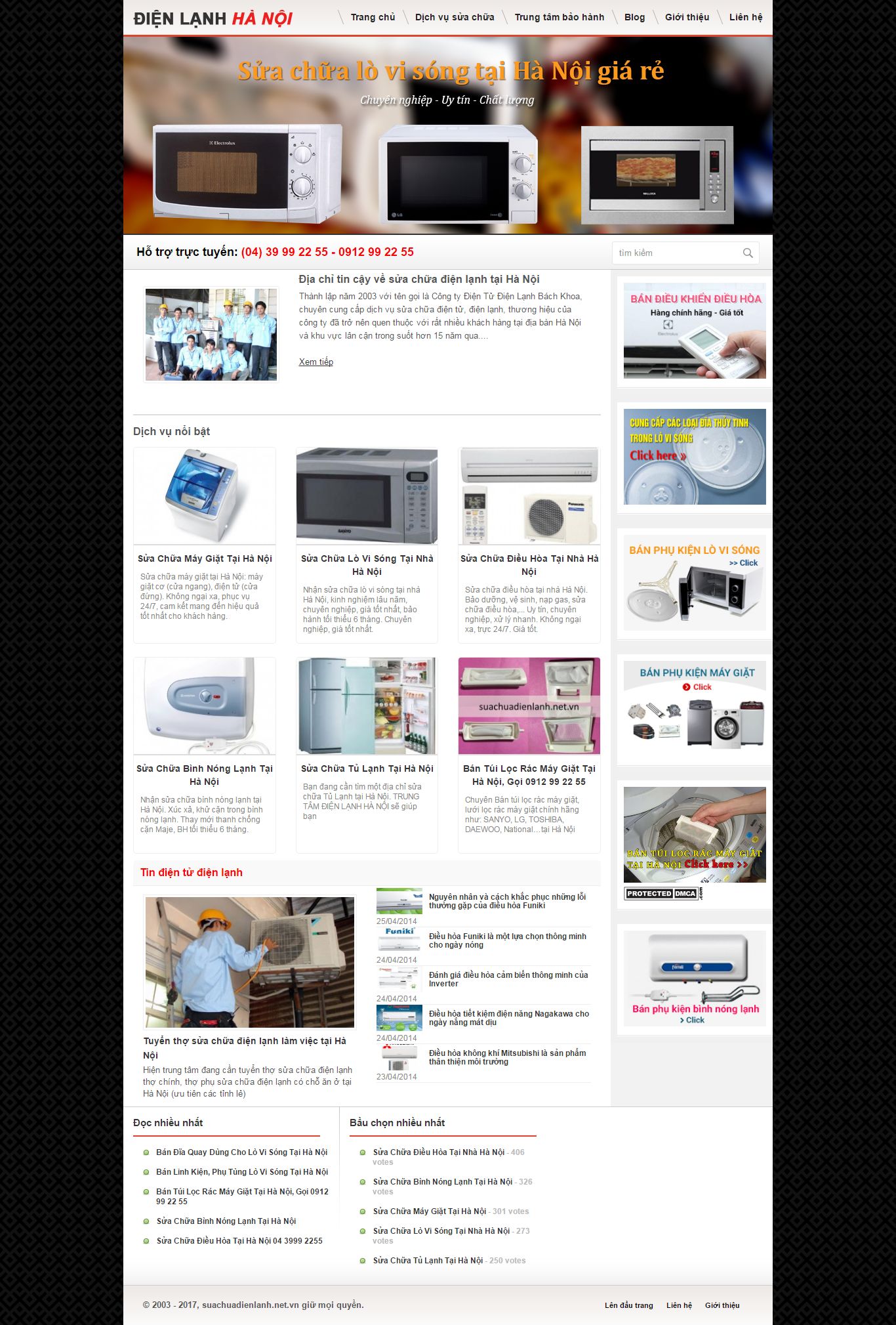 Thiết kế Web điện tử Điện lạnh suachuadienlanh.net.vn