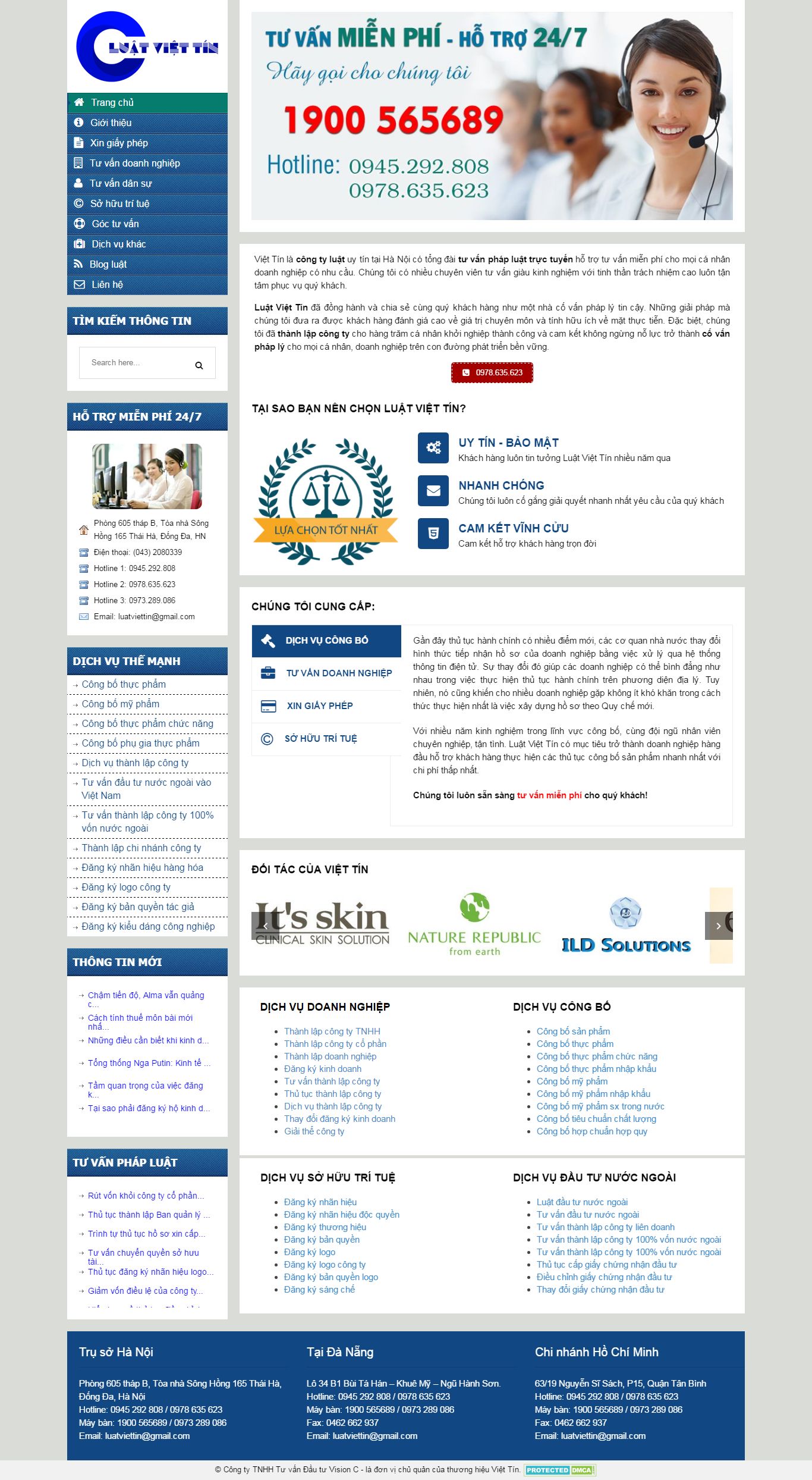 Thiết kế Web  viettinlaw.com