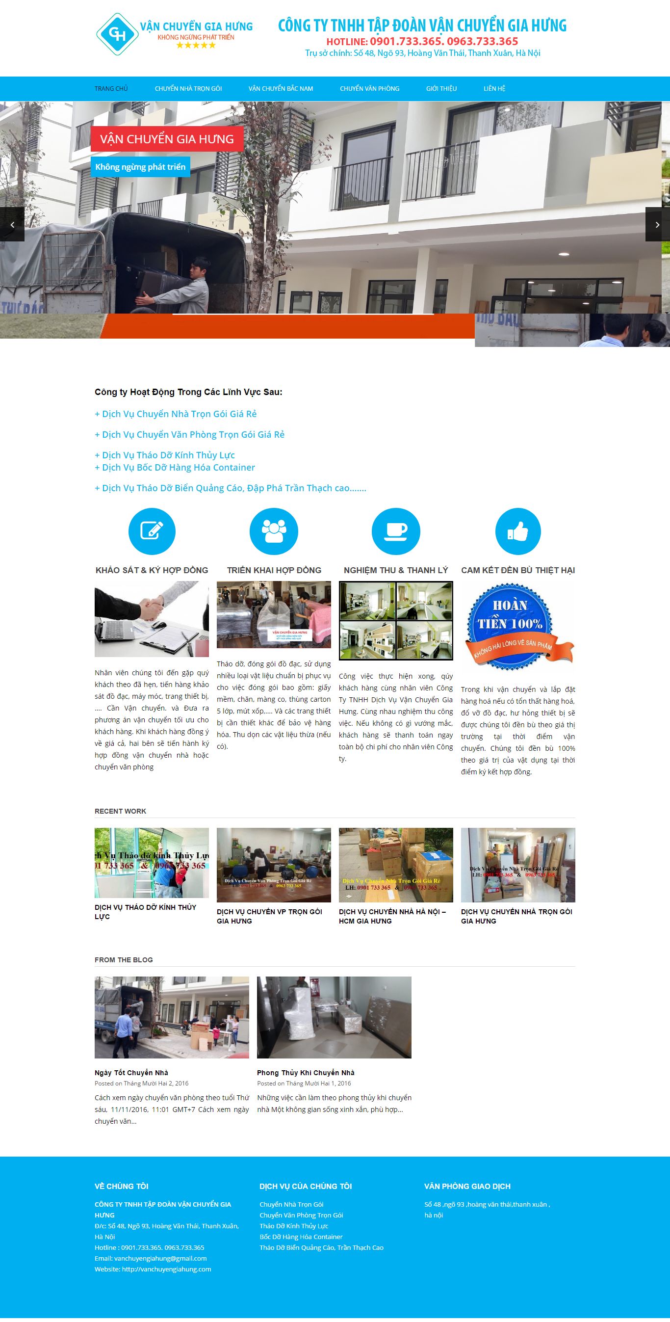 Thiết kế Web sửa chữa nhà vanchuyengiahung.com