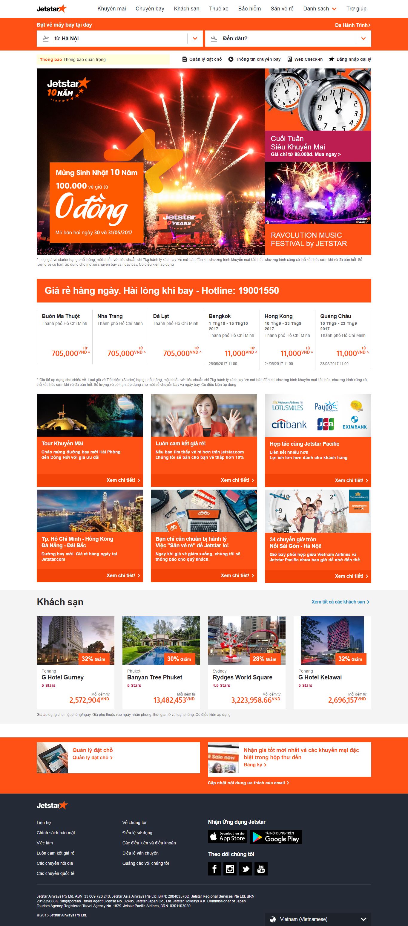 Thiết kế Web vé máy bay travel jetstar.com