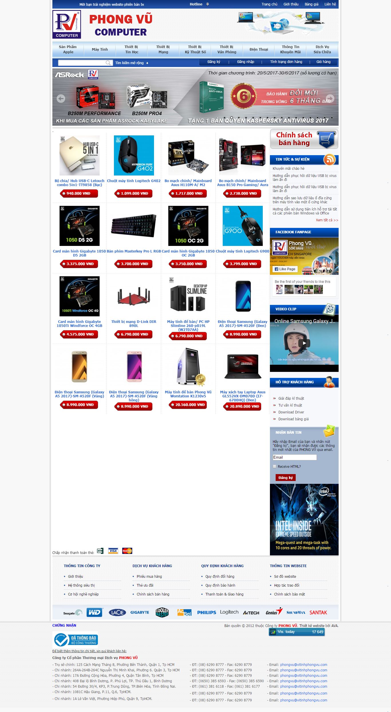 Thiết kế Web bán máy tính laptop phongvu.vn