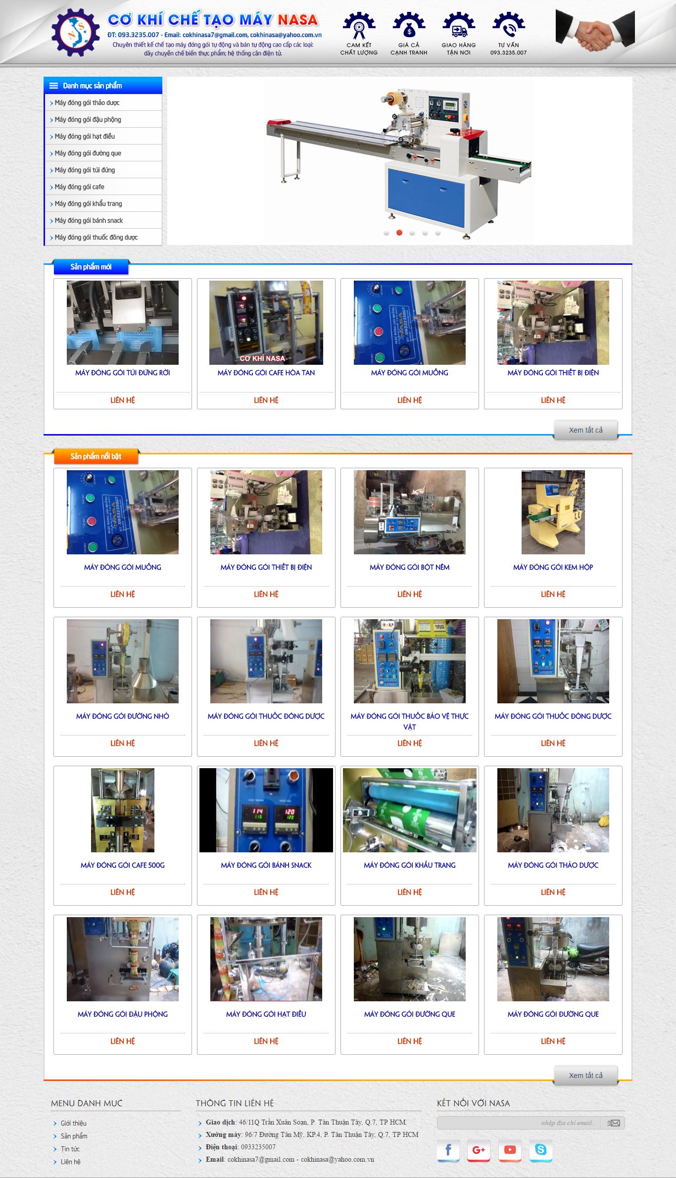Thiết kế Web cơ khí máy móc cokhinasa.com