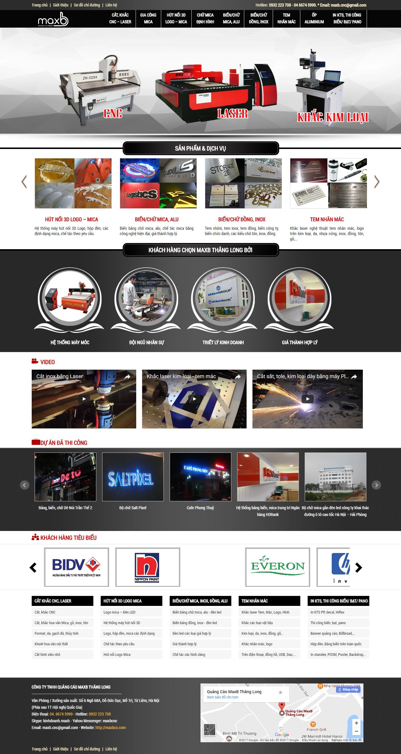 Thiết kế Web cơ khí máy móc maxbco.com