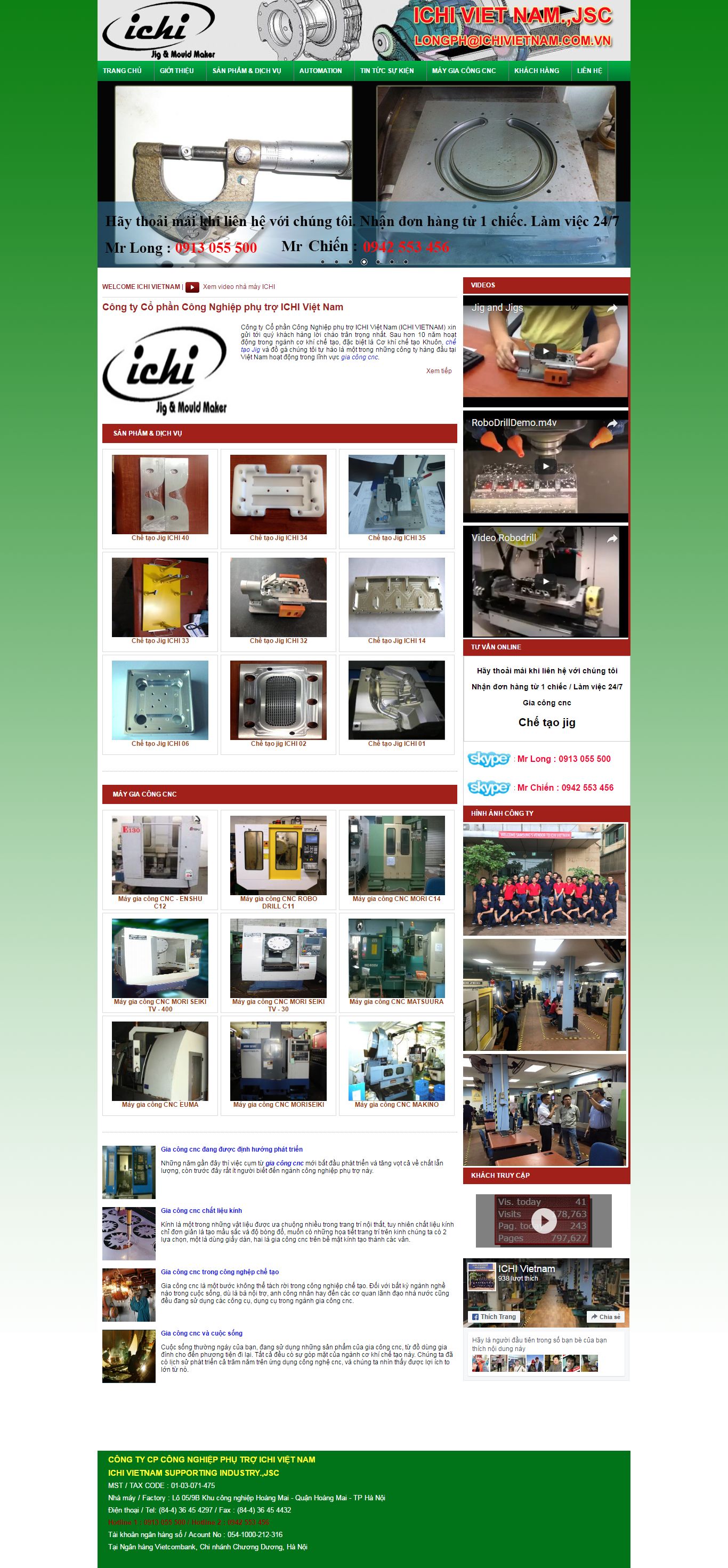 Thiết kế Web cơ khí máy móc ichivietnam.com.vn