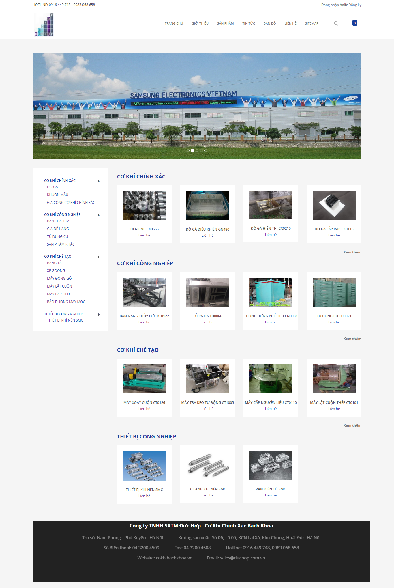 Thiết kế Web cơ khí máy móc cokhibachkhoa.vn