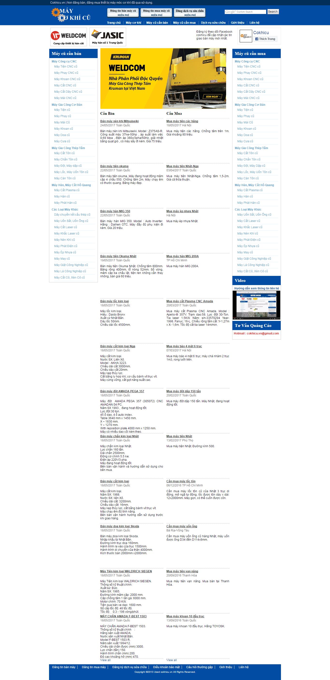 Thiết kế Web cơ khí máy móc cokhicu.vn