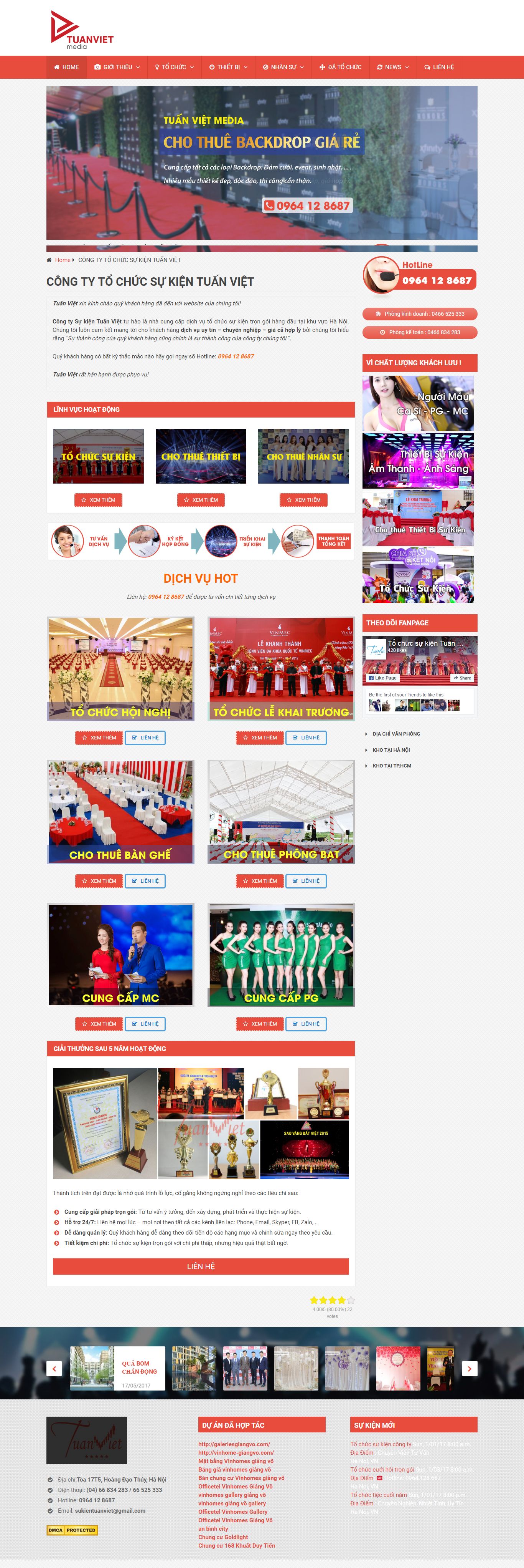 Thiết kế Web tổ chức hiệp hội sukientuanviet.com