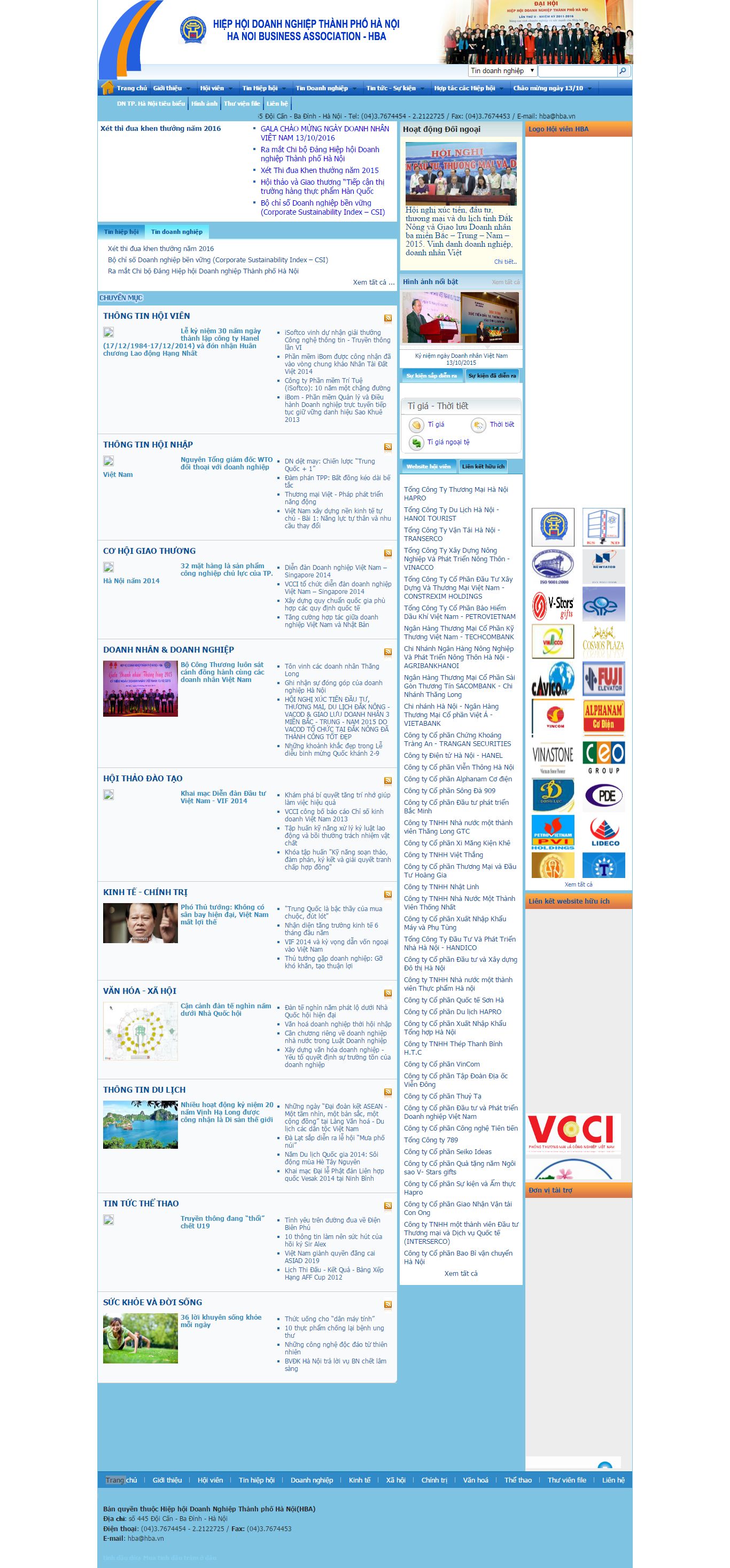 Thiết kế Web tổ chức hiệp hội hba.vn