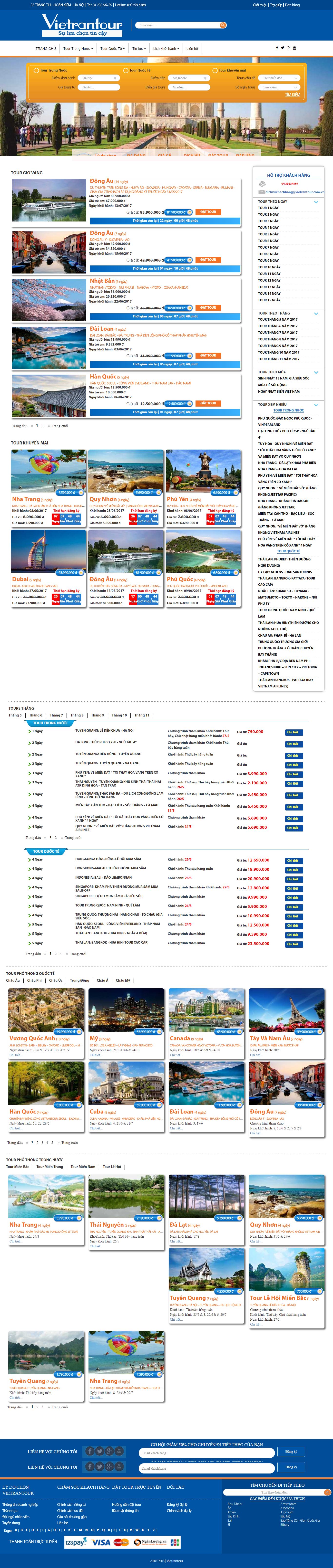 Thiết kế Web du lịch travel vietrantour.com.vn
