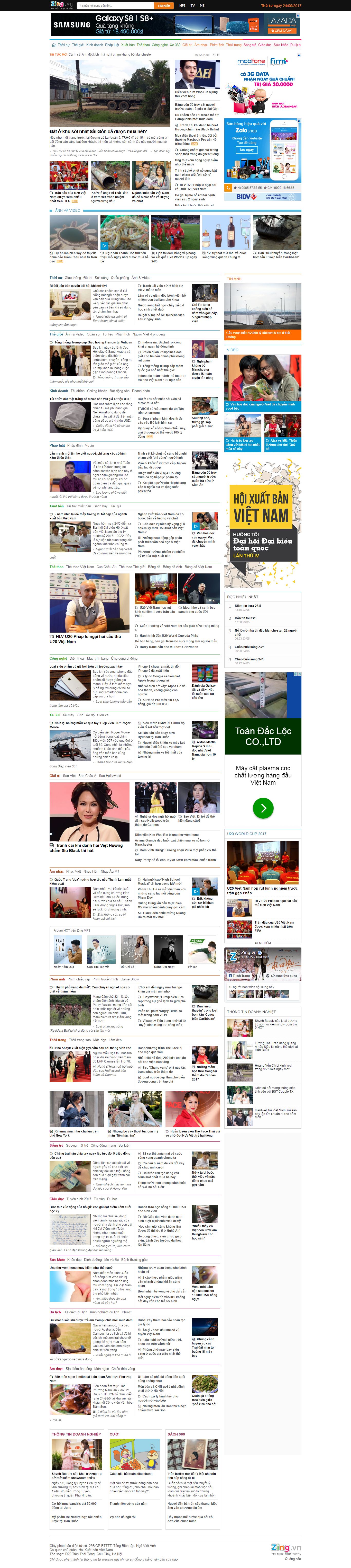 Thiết kế Web tạp chí online news.zing.vn