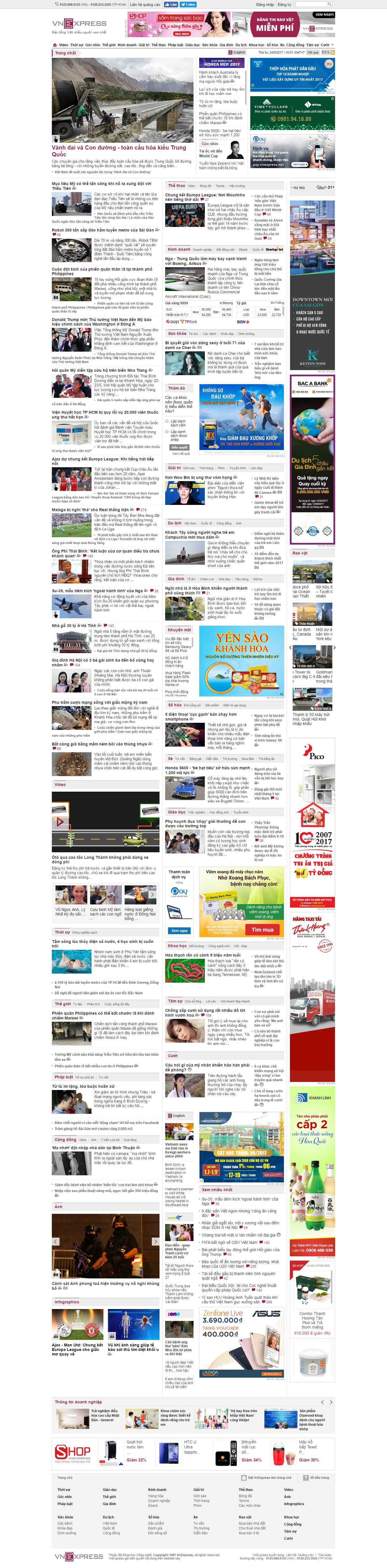 Thiết kế Web tạp chí online vnexpress.net