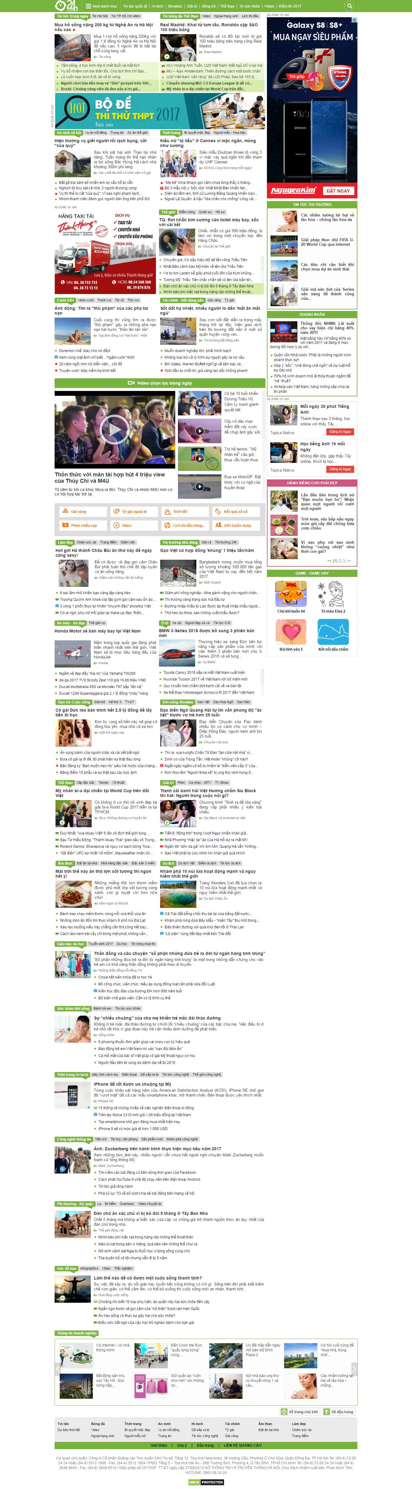 Thiết kế Web tạp chí online 24h.com.vn