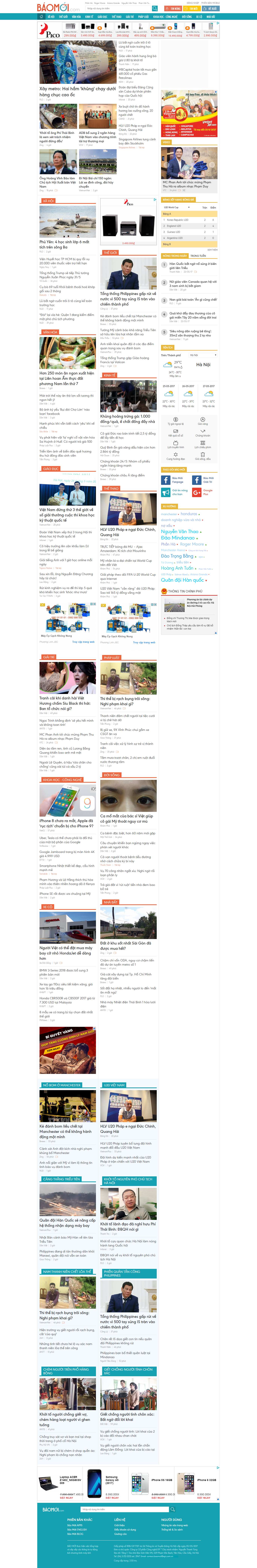 Thiết kế Web tạp chí online baomoi.com