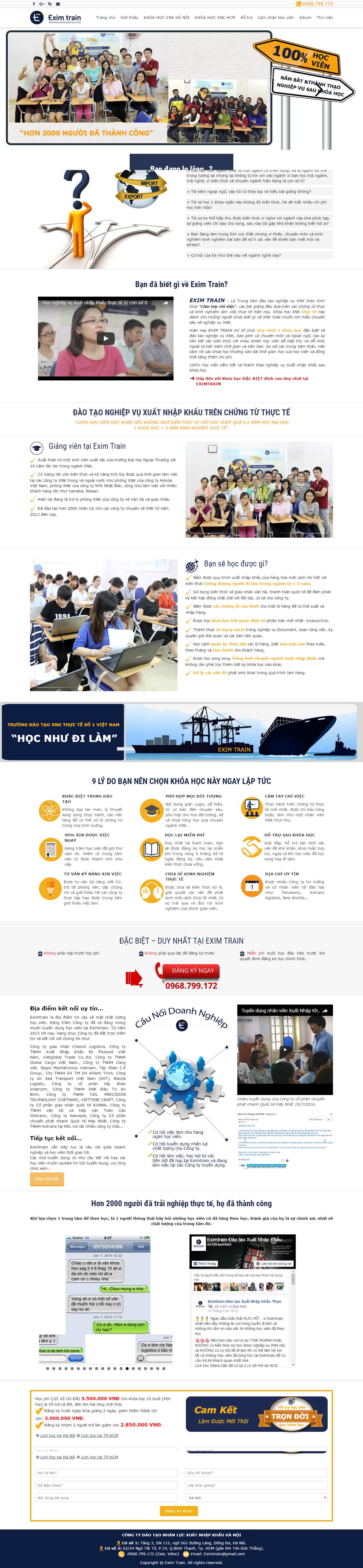 Thiết kế Web xuất nhập khẩu eximtrain.vn