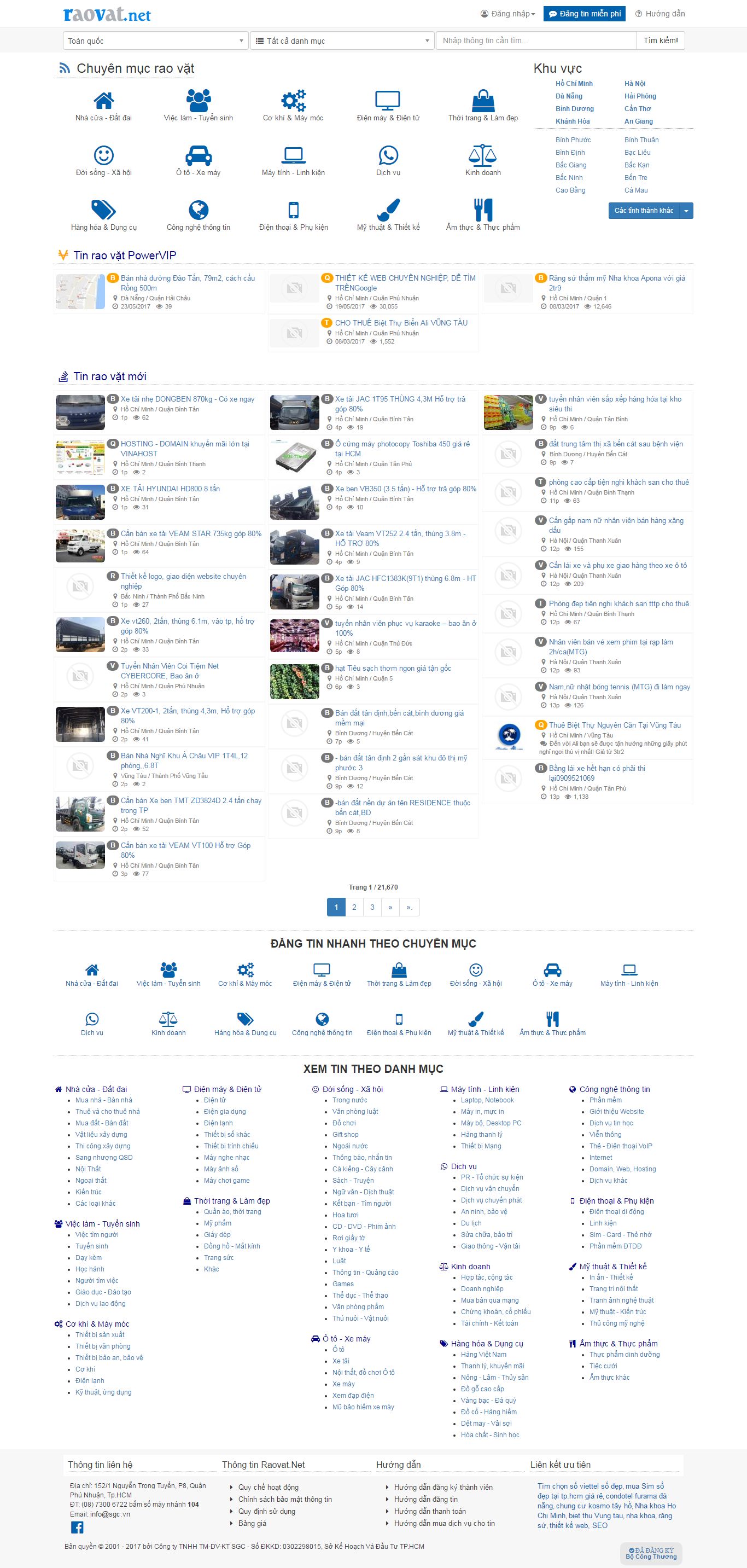 Thiết kế Web rao vặt Đấu giá dangtinraovat.chotot.com