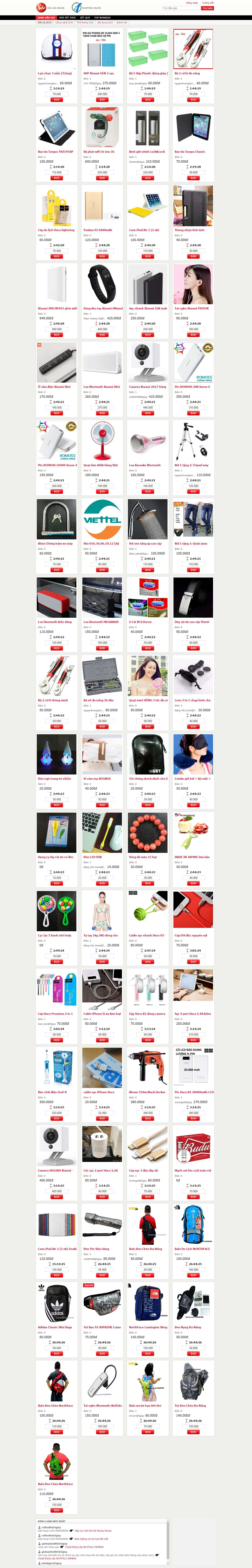 Thiết kế Web rao vặt Đấu giá sohot.vn