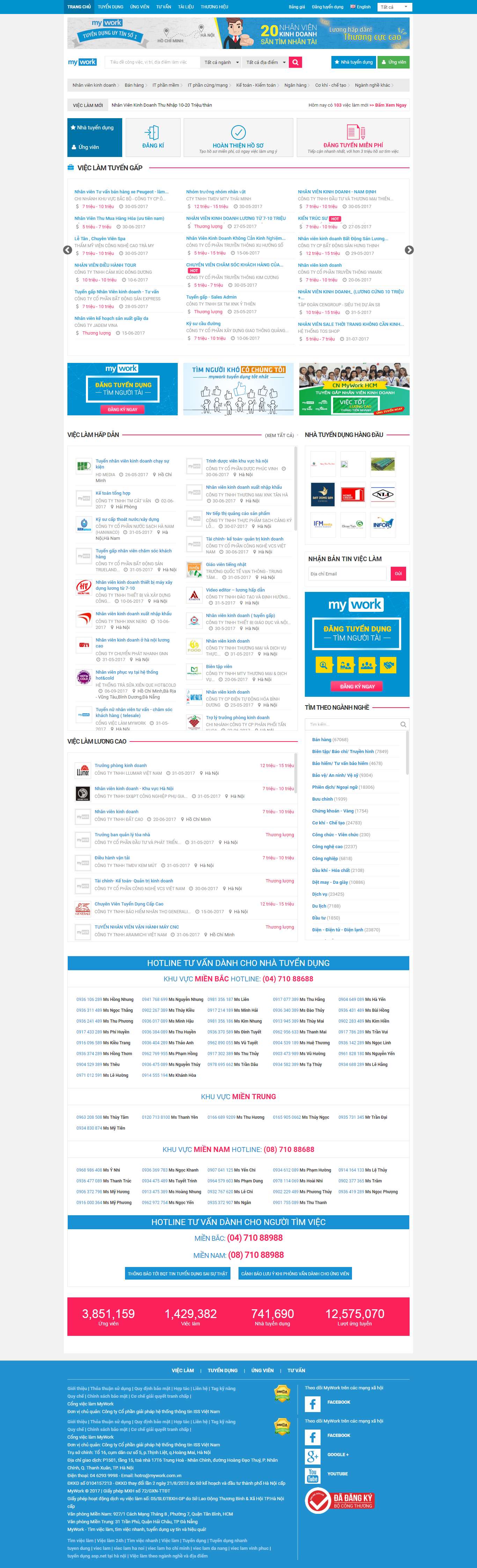 Thiết kế Web tuyển dụng việc làm mywork.com.vn