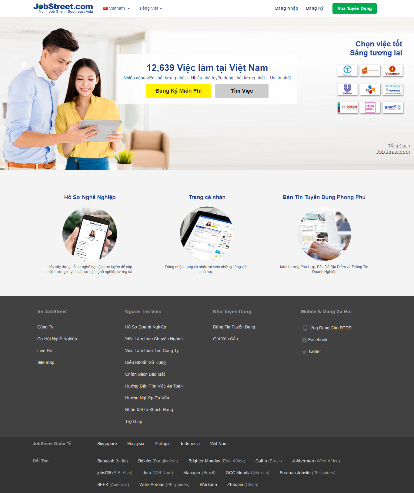 Thiết kế Web tuyển dụng việc làm jobstreet.vn