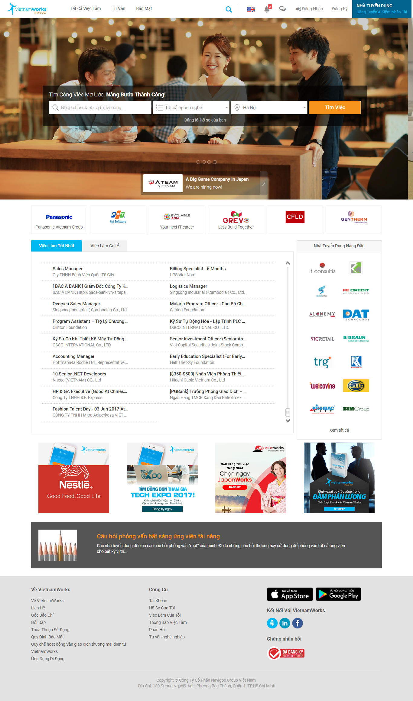 Thiết kế Web tuyển dụng việc làm vietnamworks.com