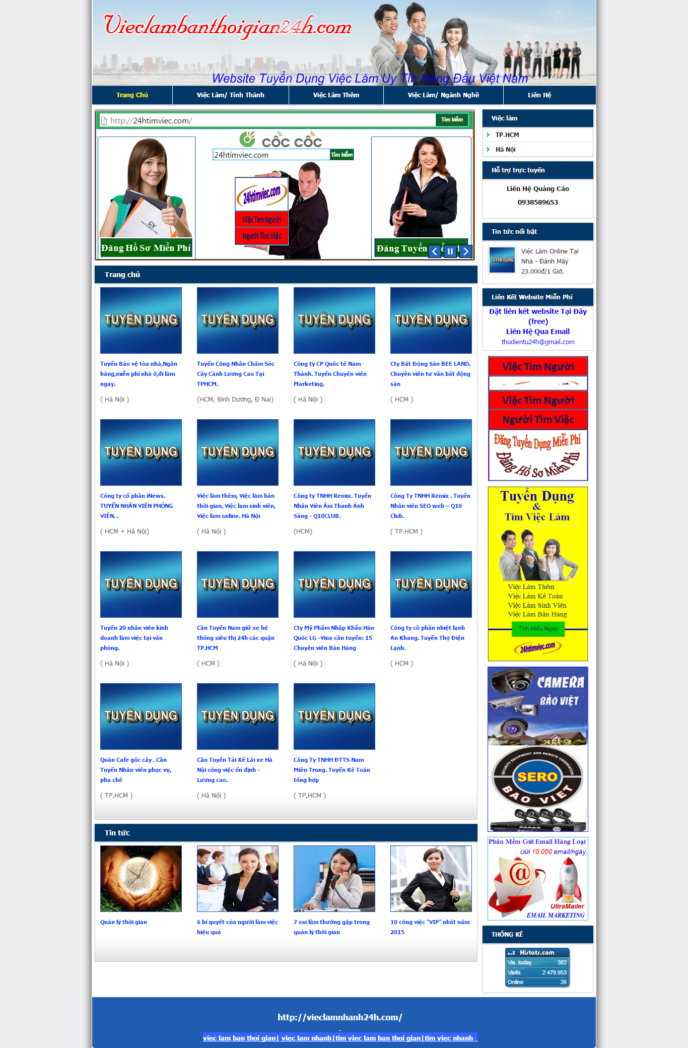 Thiết kế Web tuyển dụng việc làm vieclambanthoigian24h.com