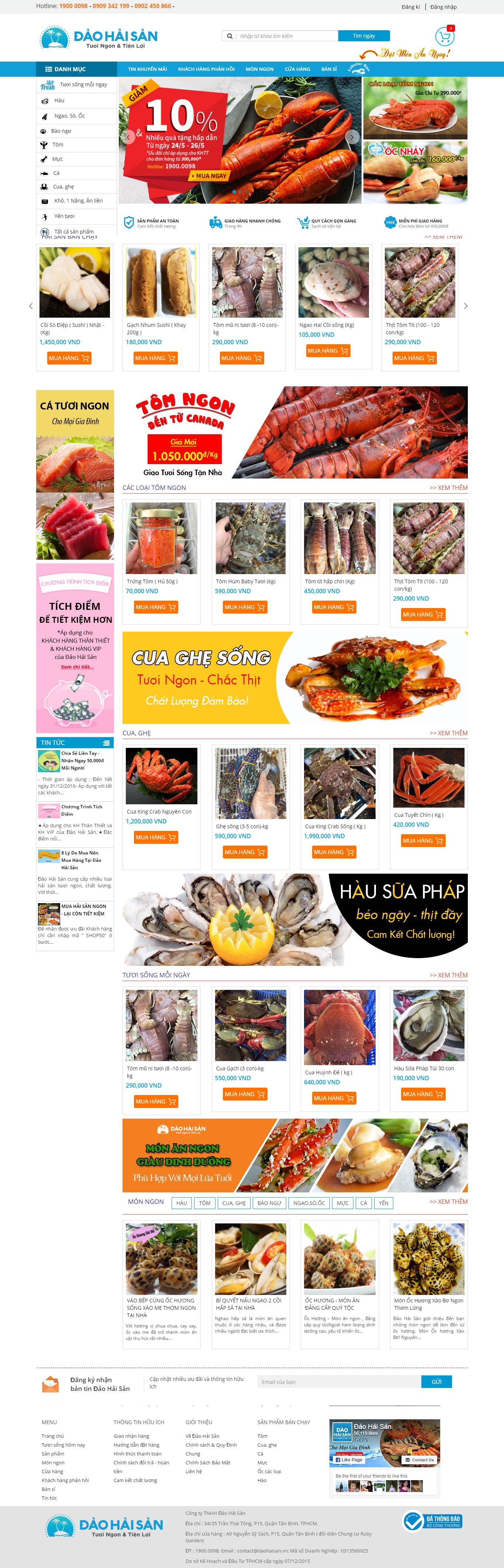 Thiết kế Web hải sản xuất khẩu daohaisan.vn