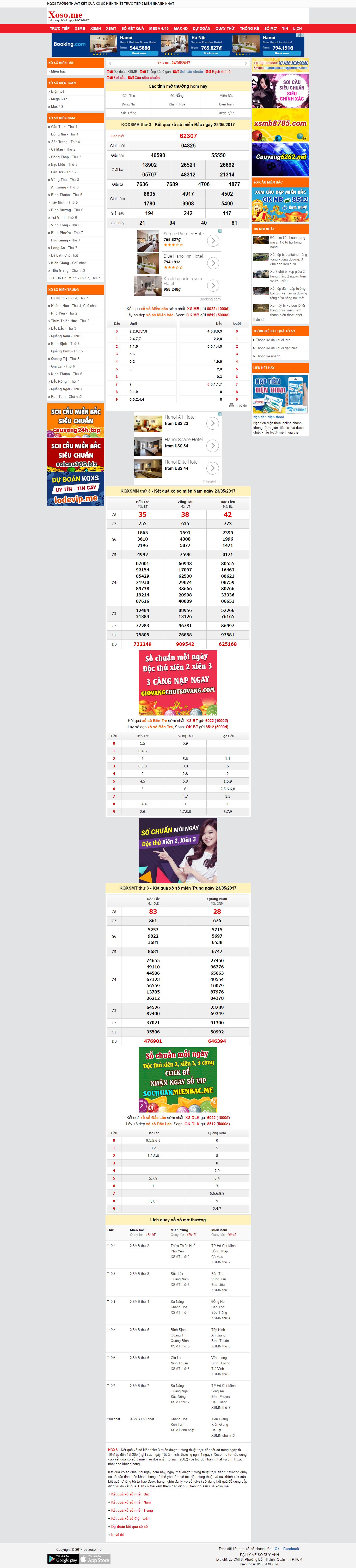 Thiết kế Web kết quả xổ số xoso.me