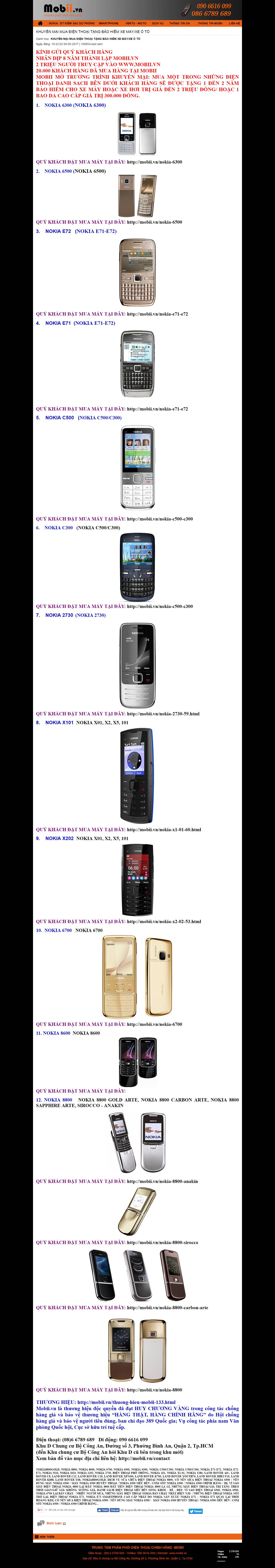 Thiết kế Web điện thoại di động mobii.vn