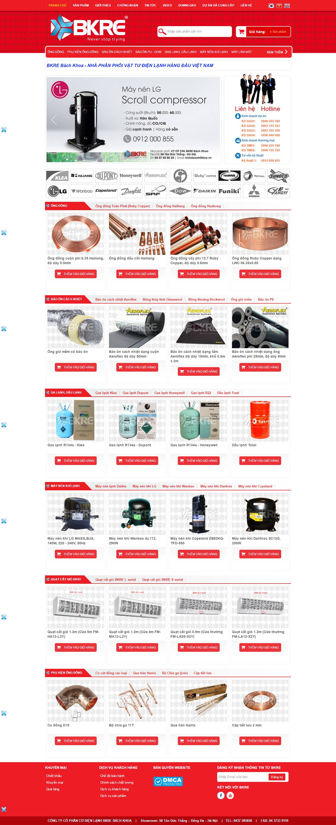 Thiết kế Web điện tử Điện lạnh bkre.vn