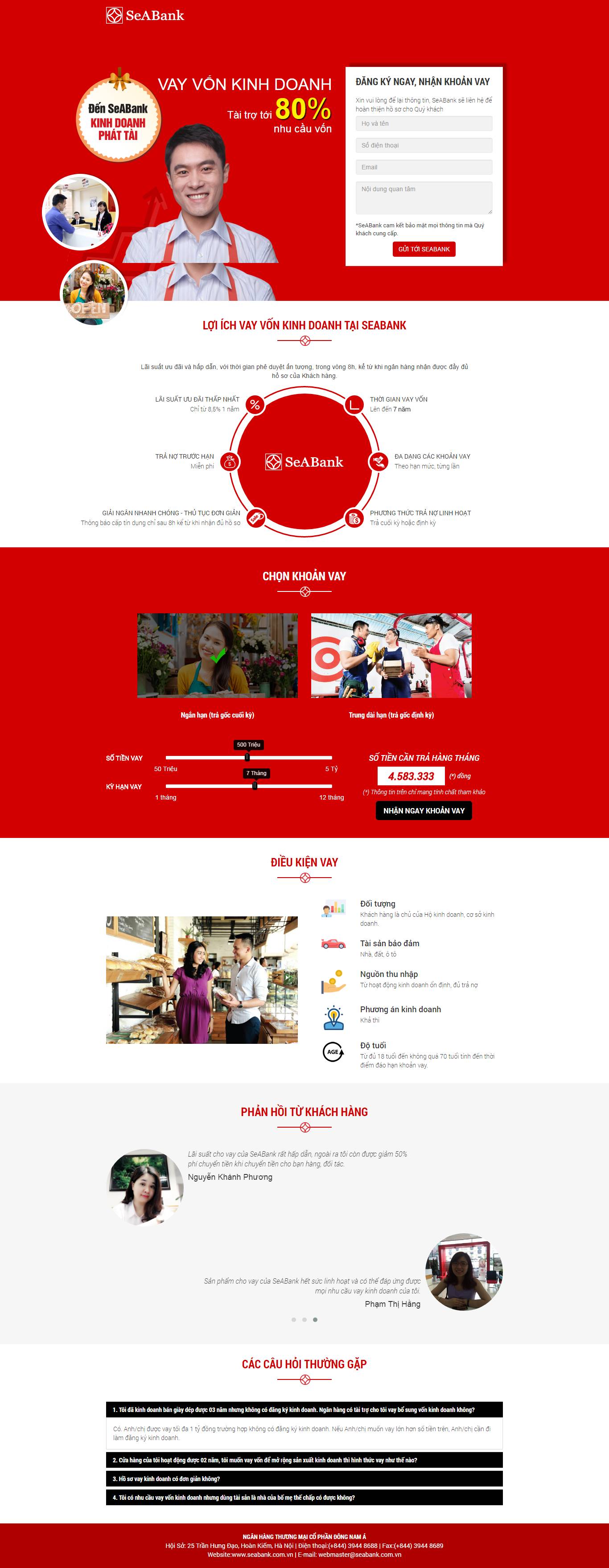 Thiết kế Web tài chính cho vay vayvonkinhdoanh.vn