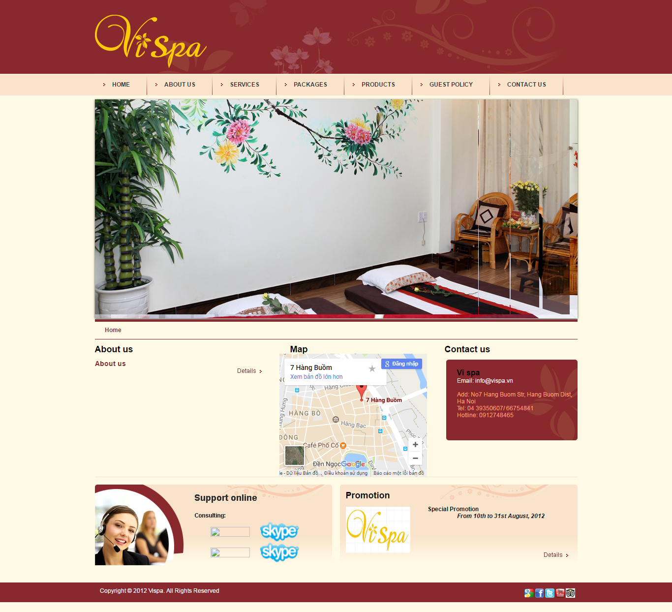 Thiết kế Web spa thẩm mỹ viện vispa.vn