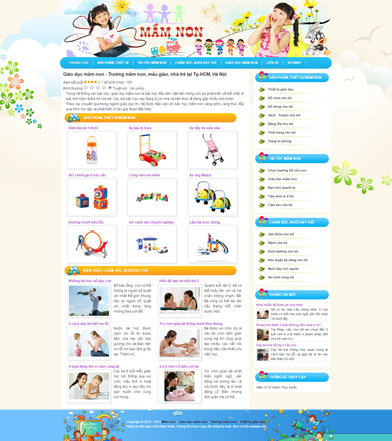 Thiết kế Web giáo dục trường học mamnon.com.vn