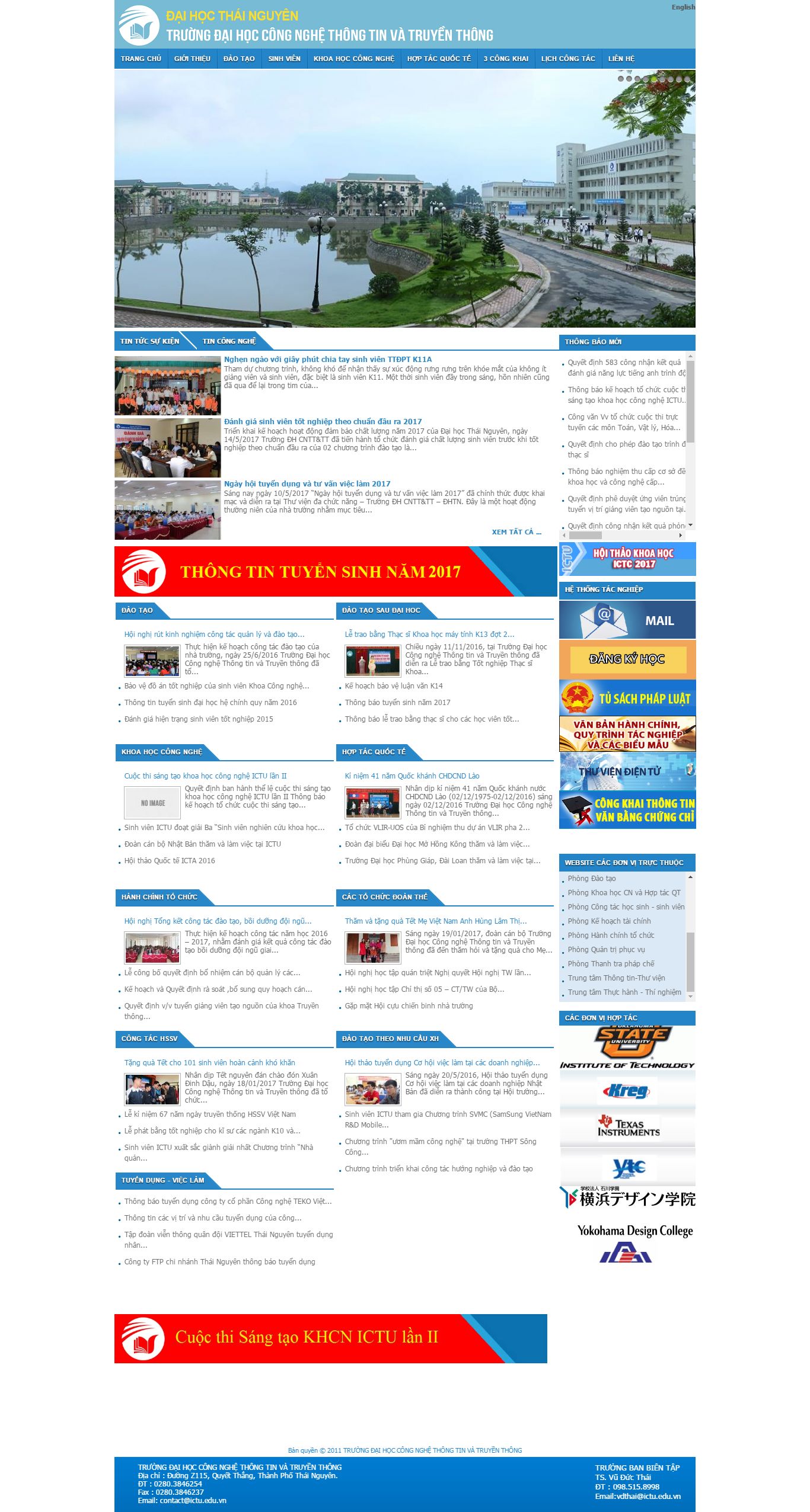 Thiết kế Web trường đại học ictu.edu.vn