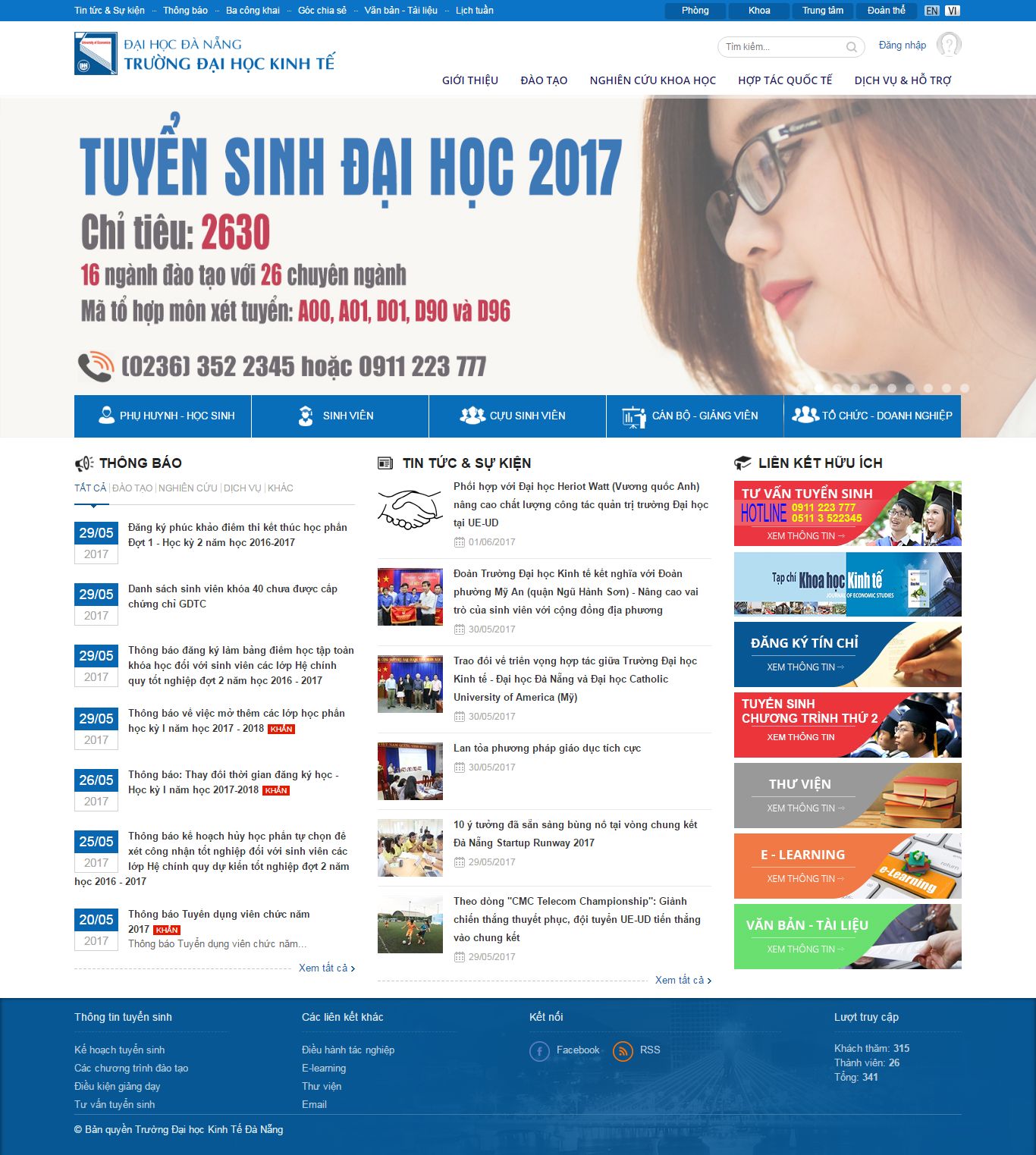 Thiết kế Web trường đại học due.udn.vn