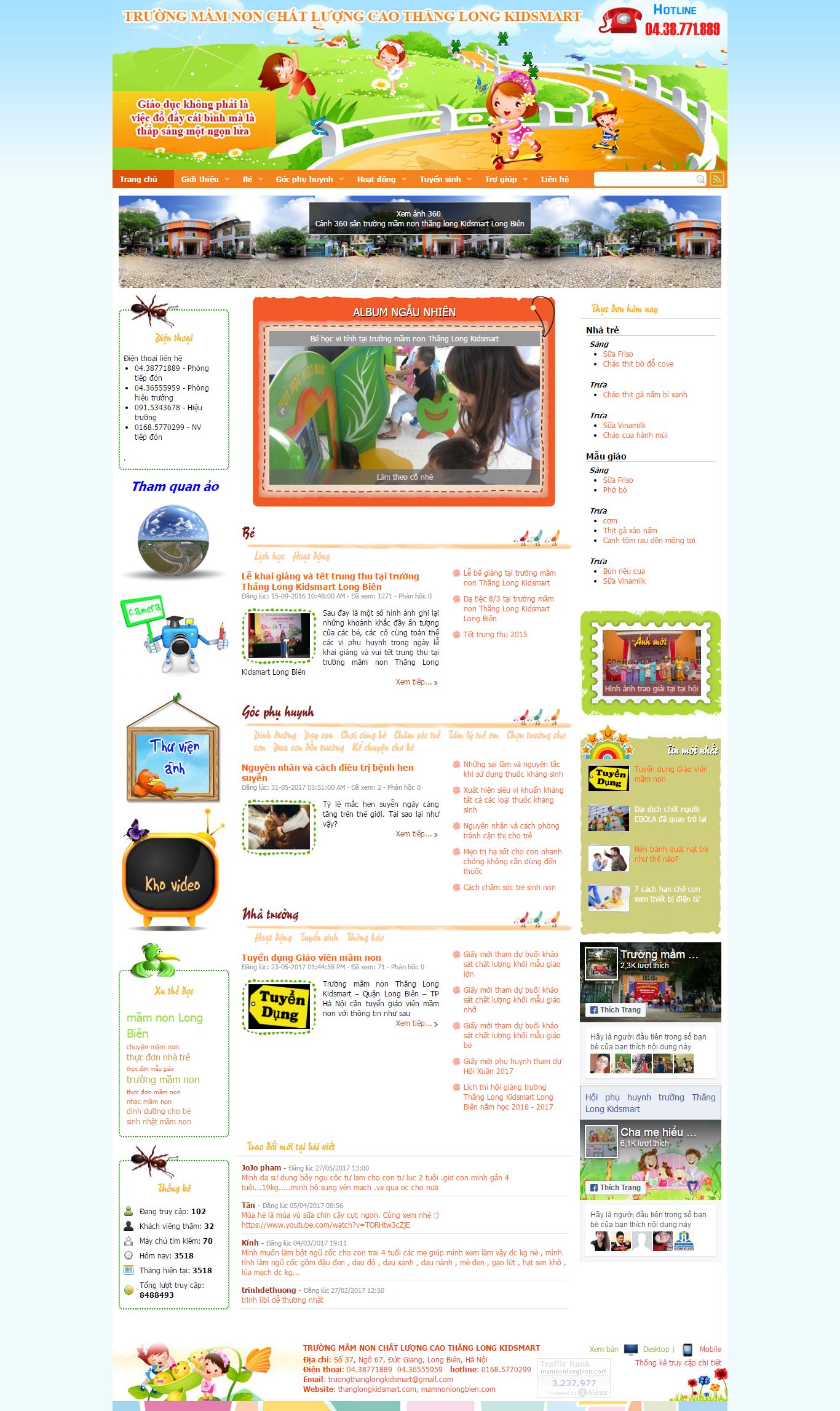 Thiết kế Web trường mầm non mamnonlongbien.com