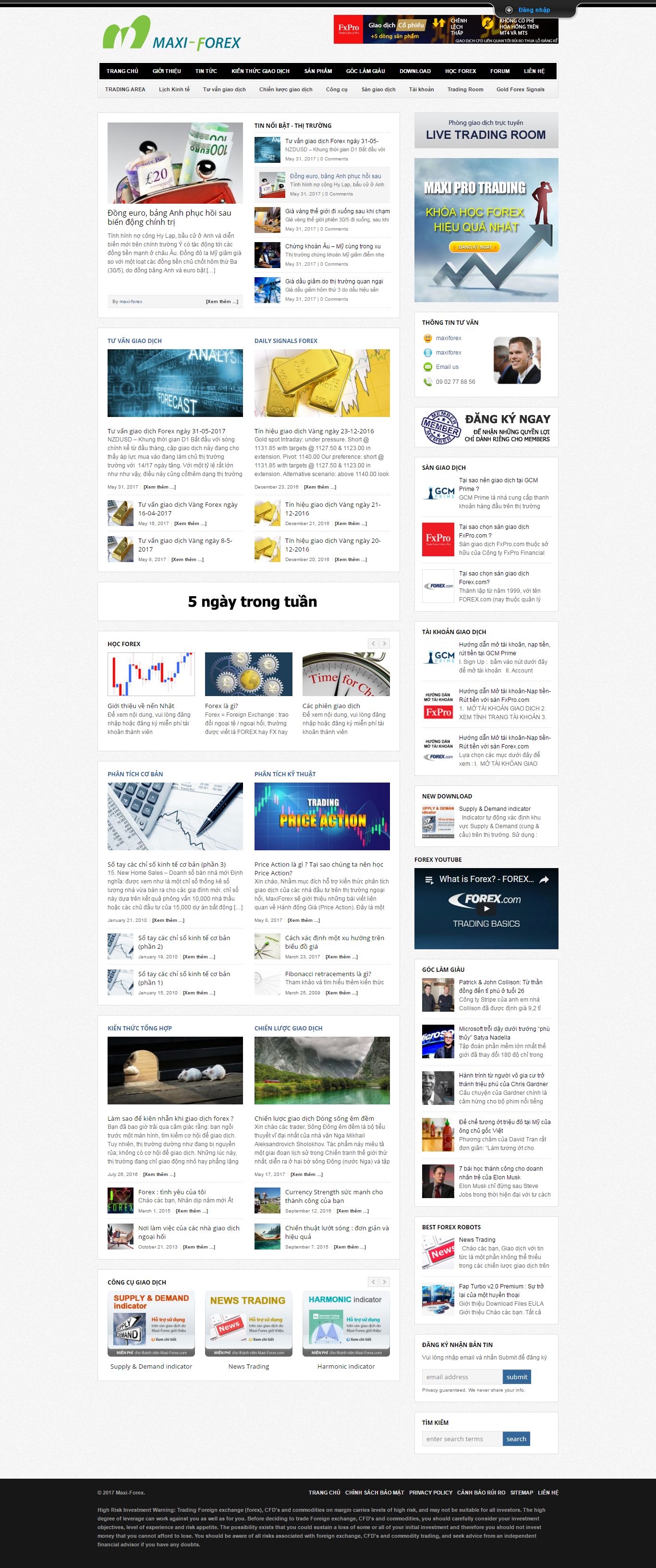 Thiết kế Web chứng khoán forex maxi-forex.com