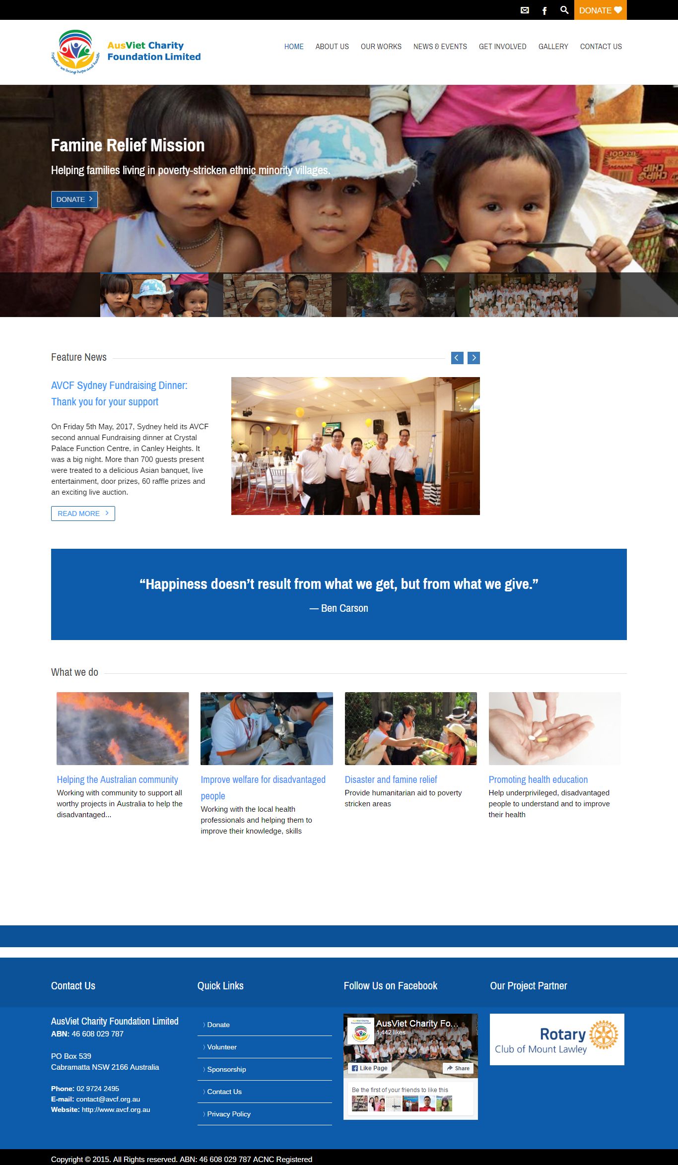 Thiết kế Web từ thiện chùa chiền avcf.org.au