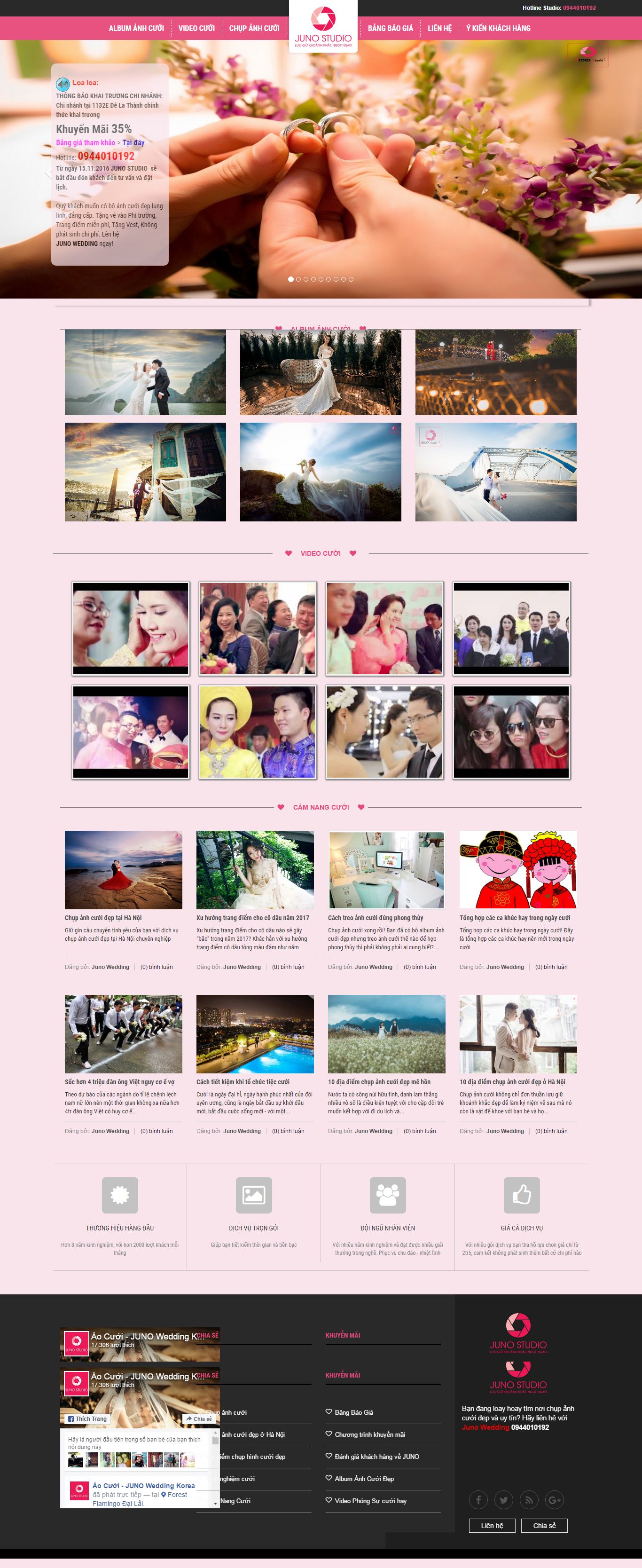 Thiết kế Web ảnh viện áo cưới junowedding.net