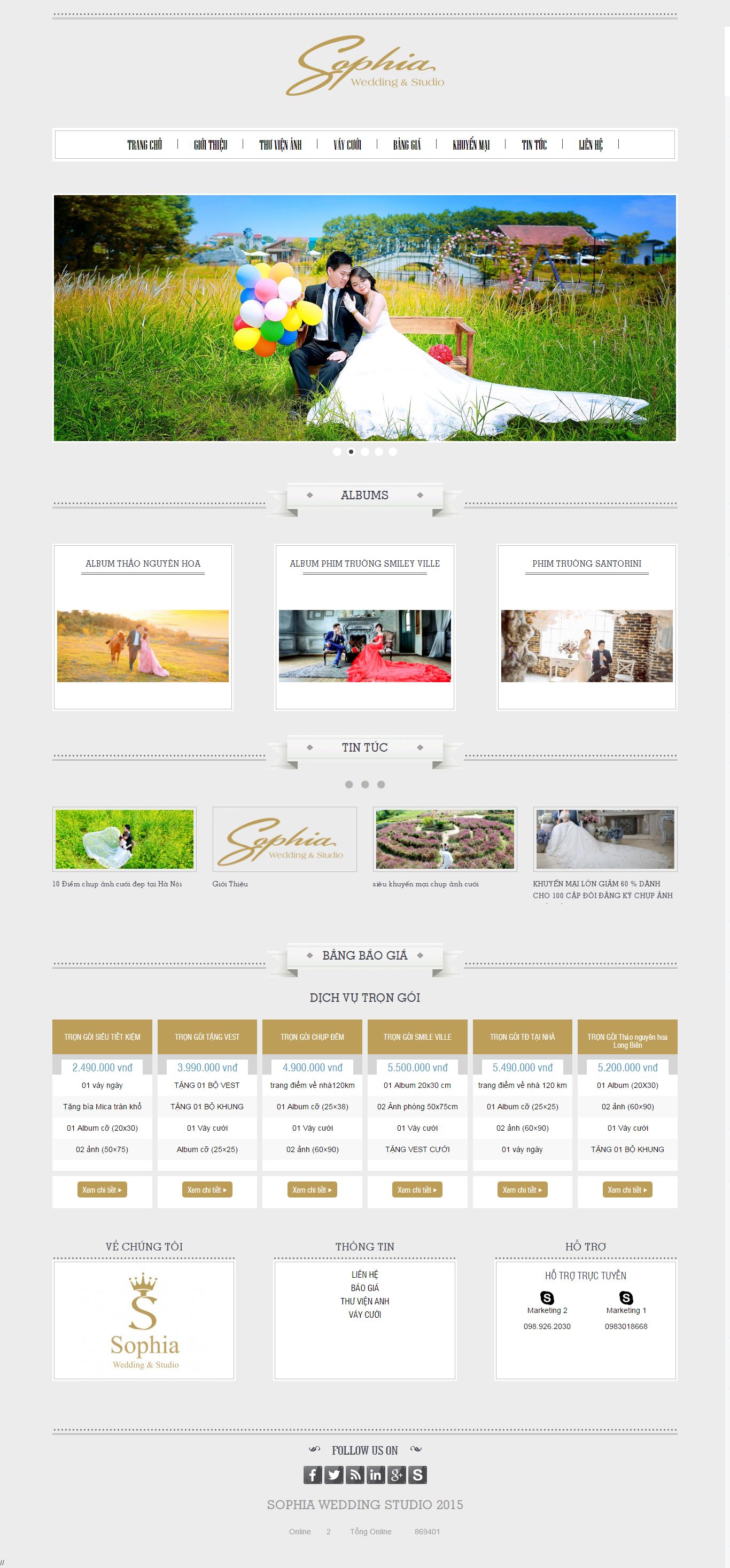 Thiết kế Web ảnh viện áo cưới anhvienaocuoi.vn