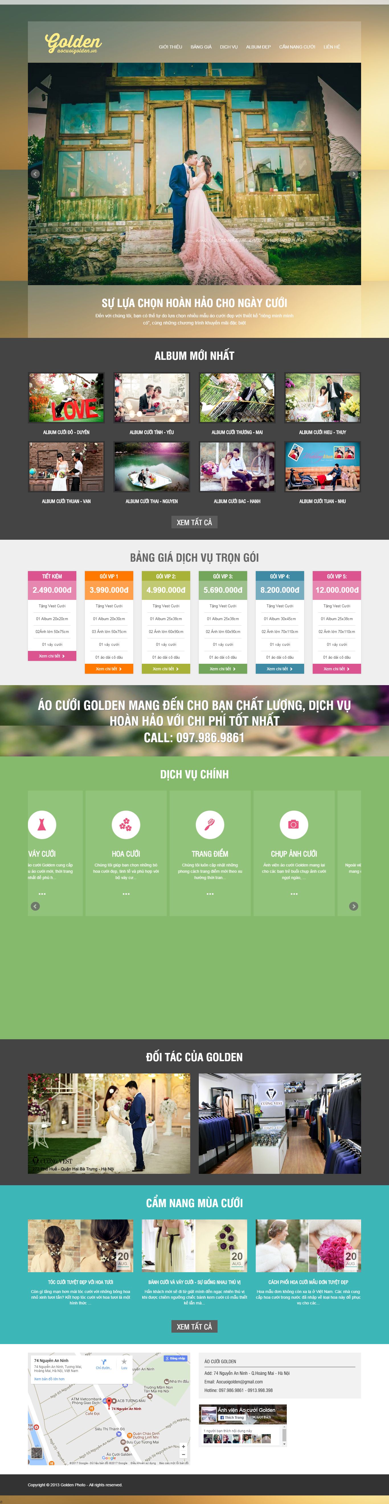 Thiết kế Web ảnh viện áo cưới aocuoigolden.vn