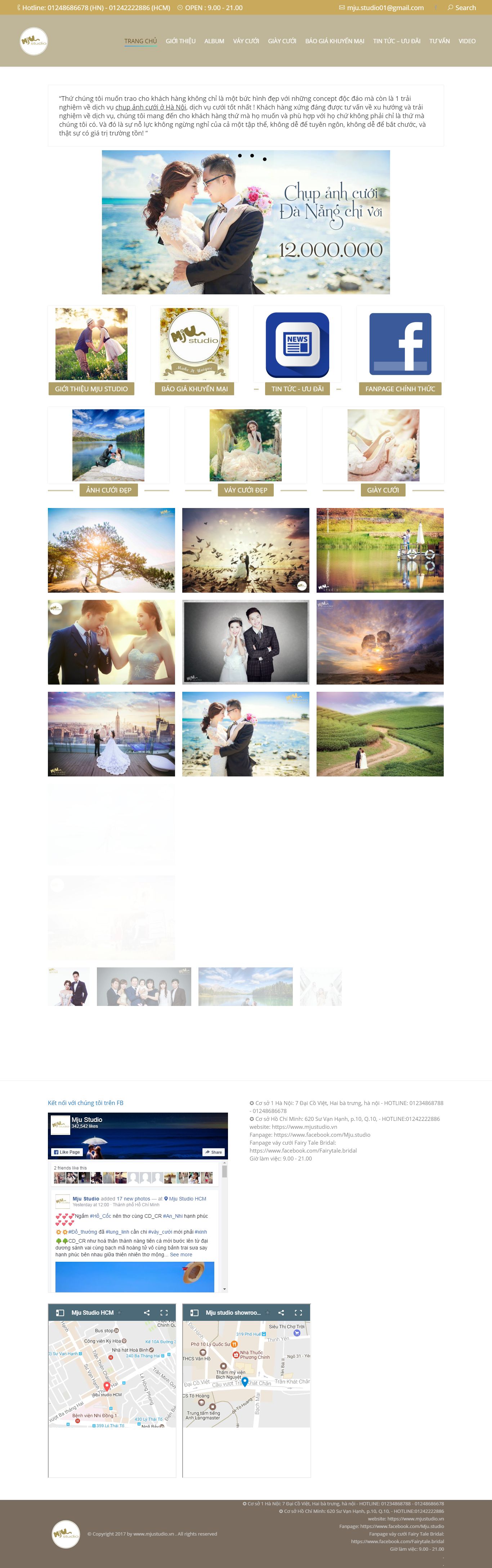 Thiết kế Web ảnh viện áo cưới mjustudio.vn