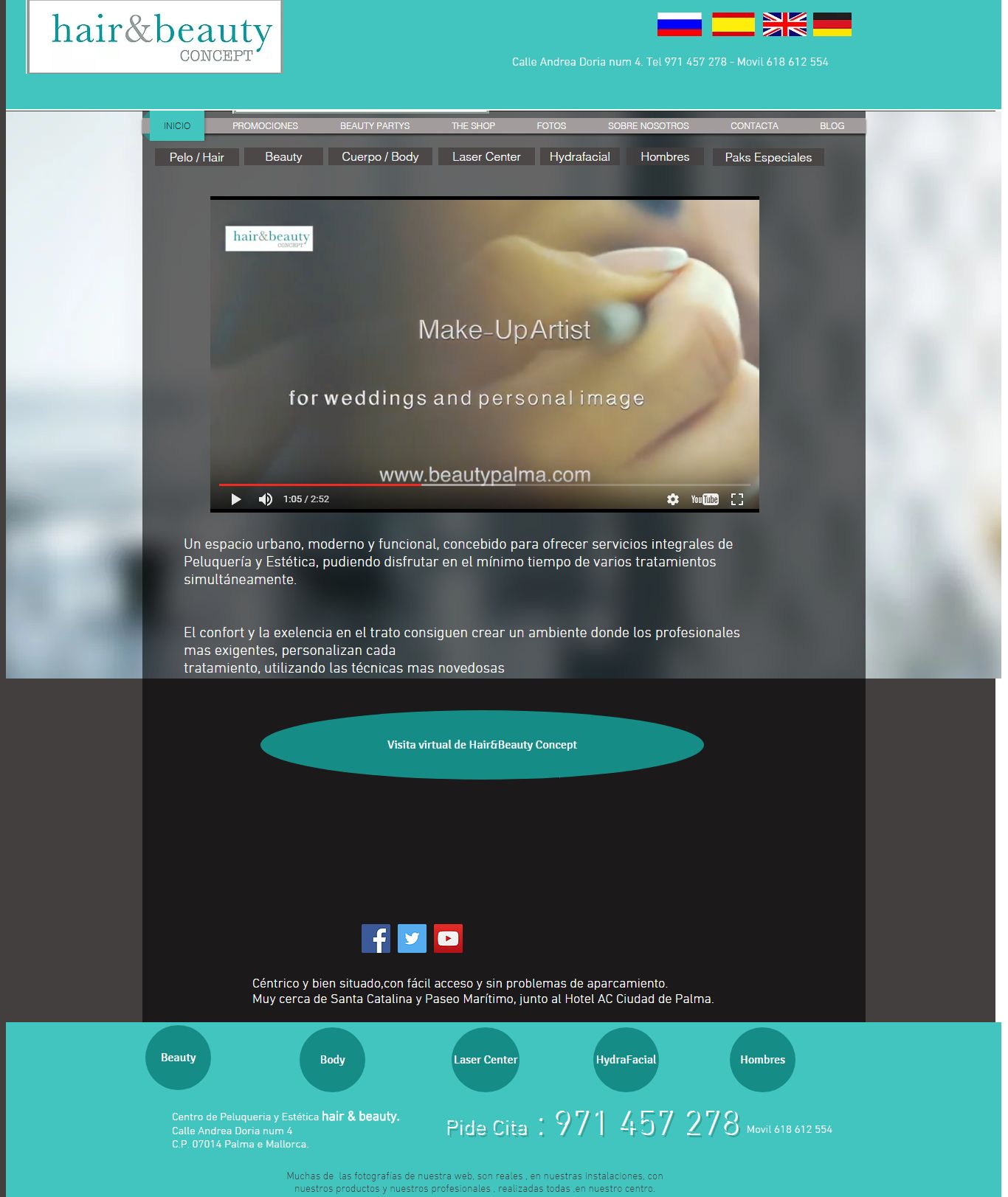 Thiết kế Web hiệu cắt tóc hair salon beautypalma.com