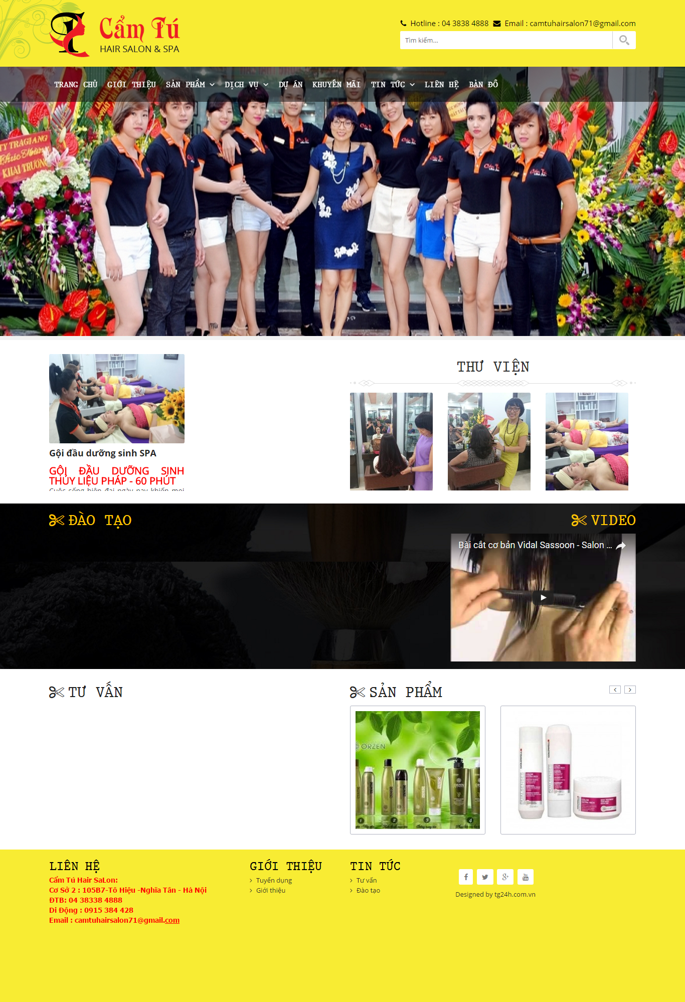 Thiết kế Web hiệu cắt tóc hair salon camtuhairsalon.com