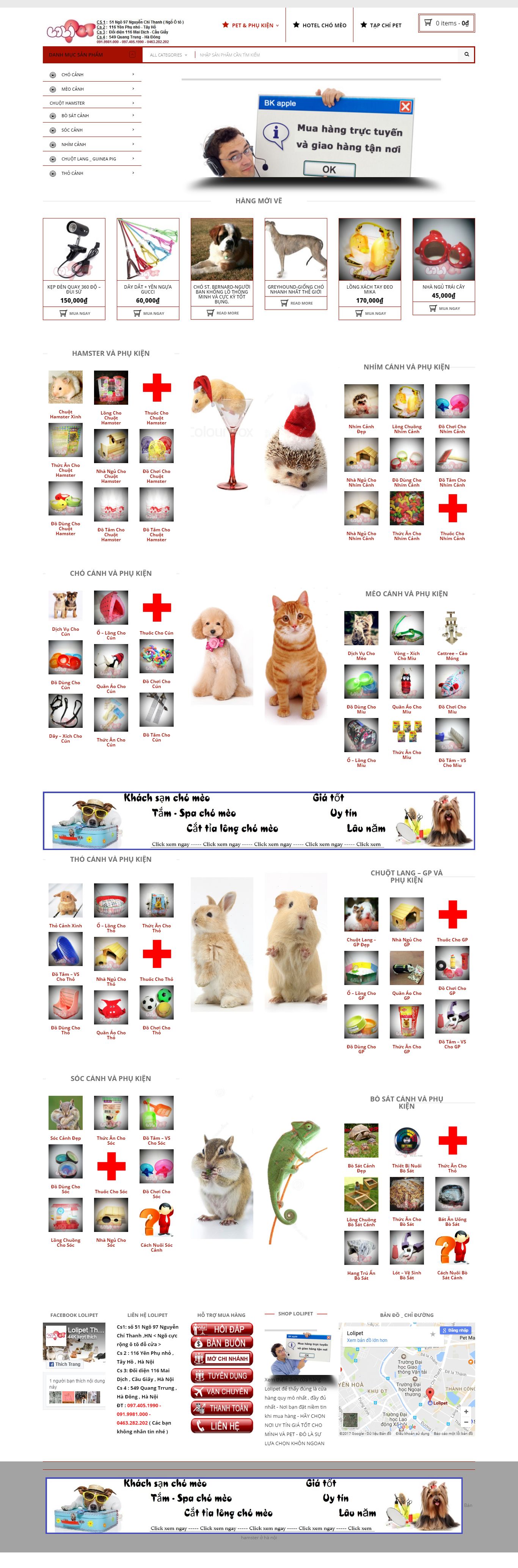 Thiết kế Web động vật vật nuôi lolipet.net
